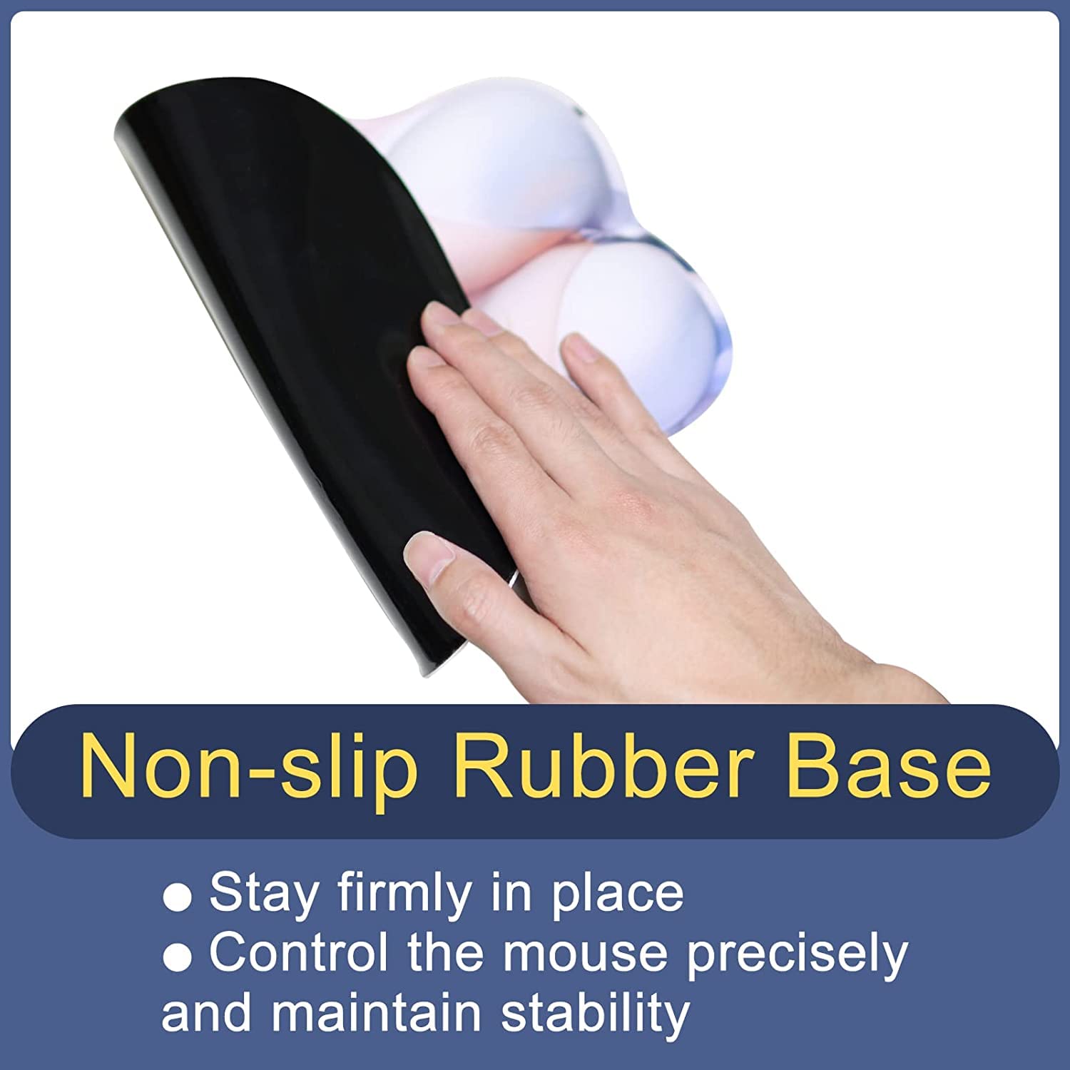 Custom Gaming Mouse Pad with Photo Personalization & Wrist Support - Non-Slip Rubber Base Ergonomic Mouse Mat for PC, Laptop, Office & Home Use - Perfect for Gamers, Anime Fans & Computer Workstations