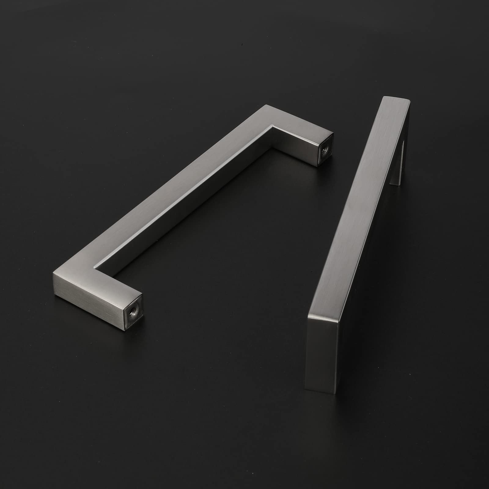 Brushed Nickel Cabinet Pulls - 5 Inch Hole Center Square Drawer Handles for Kitchen & Dresser - 50 Pack - Durable & Stylish Hardware for Modern Home Decor