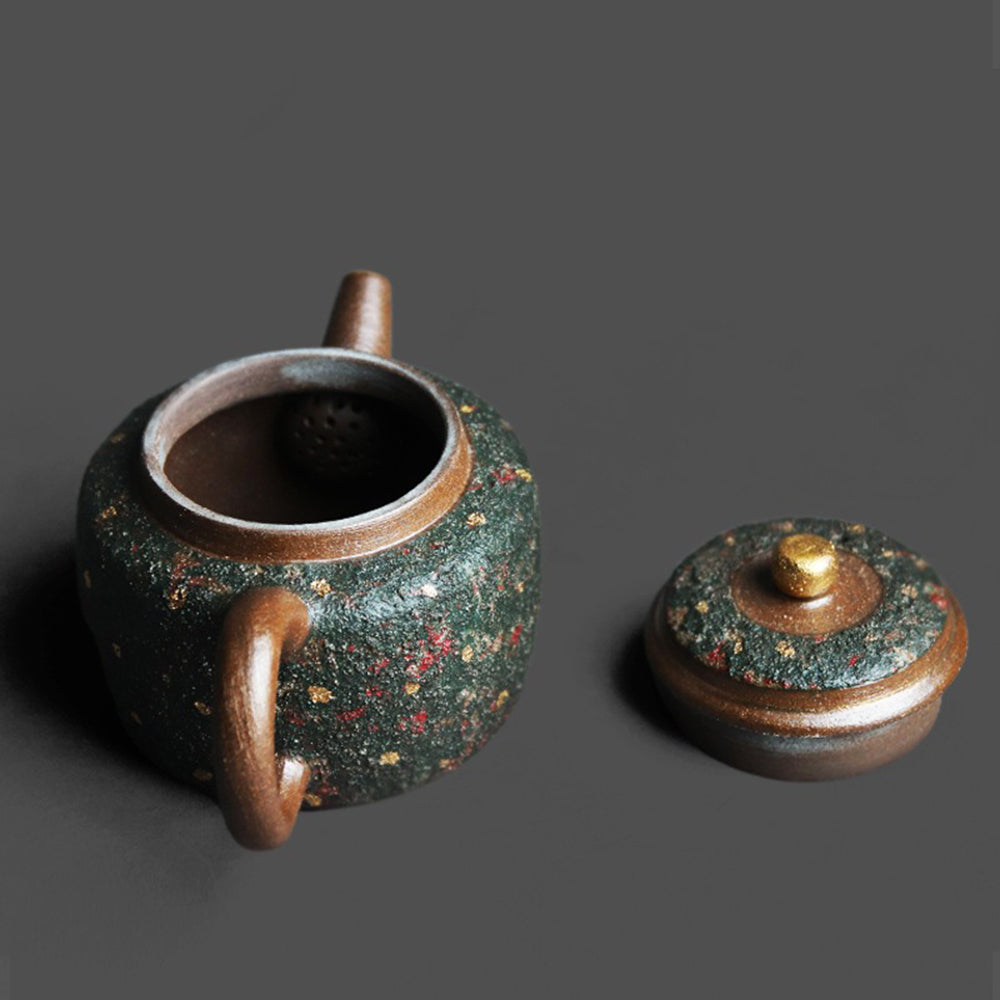Premium Chinese Green Sandstone Dezhong Teapot - Handcrafted Yixing Clay Teapot for Oolong & Pu-erh Tea Brewing - Perfect Gift for Tea Lovers & Home Tea Ceremony