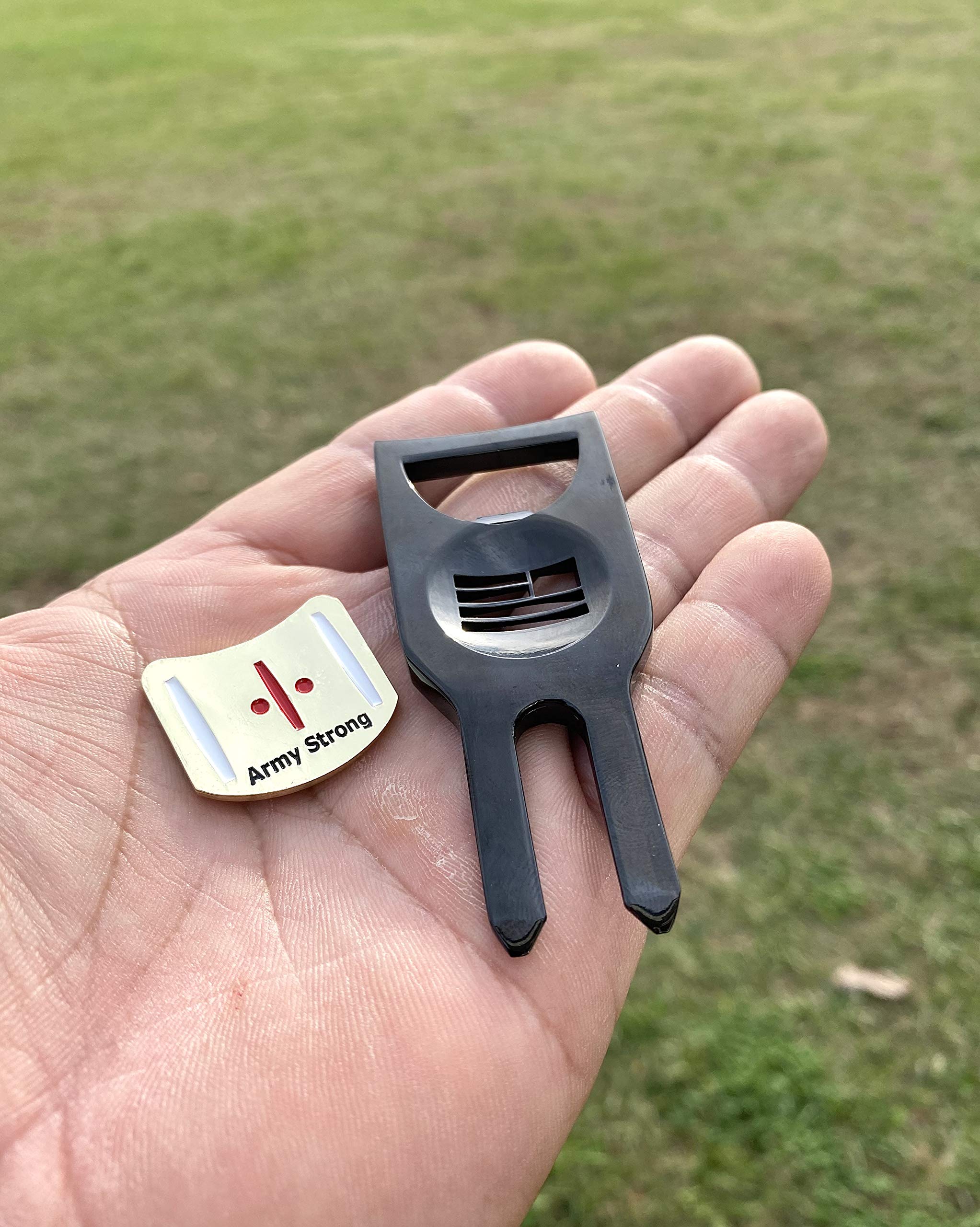 6-in-1 Golf Divot Repair Tool with Ball Marker | Military Style Multi-Purpose Golf Accessory | Perfect for Course Maintenance & On-the-Green Repairs