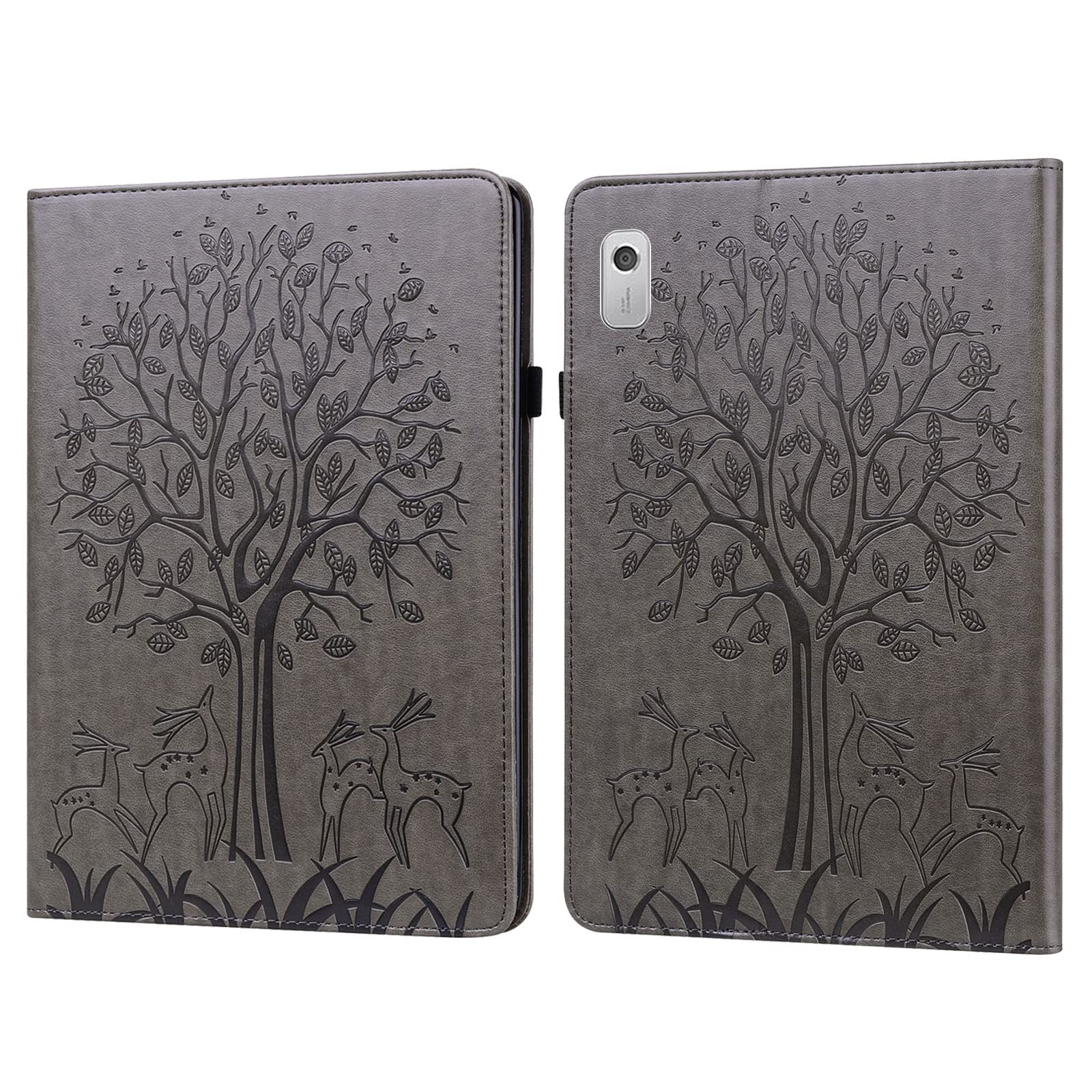 Lenovo Tab M9 Leather Tablet Case with Tree & Deer Embossed Design - Perfect for Home, Office, and Travel Use