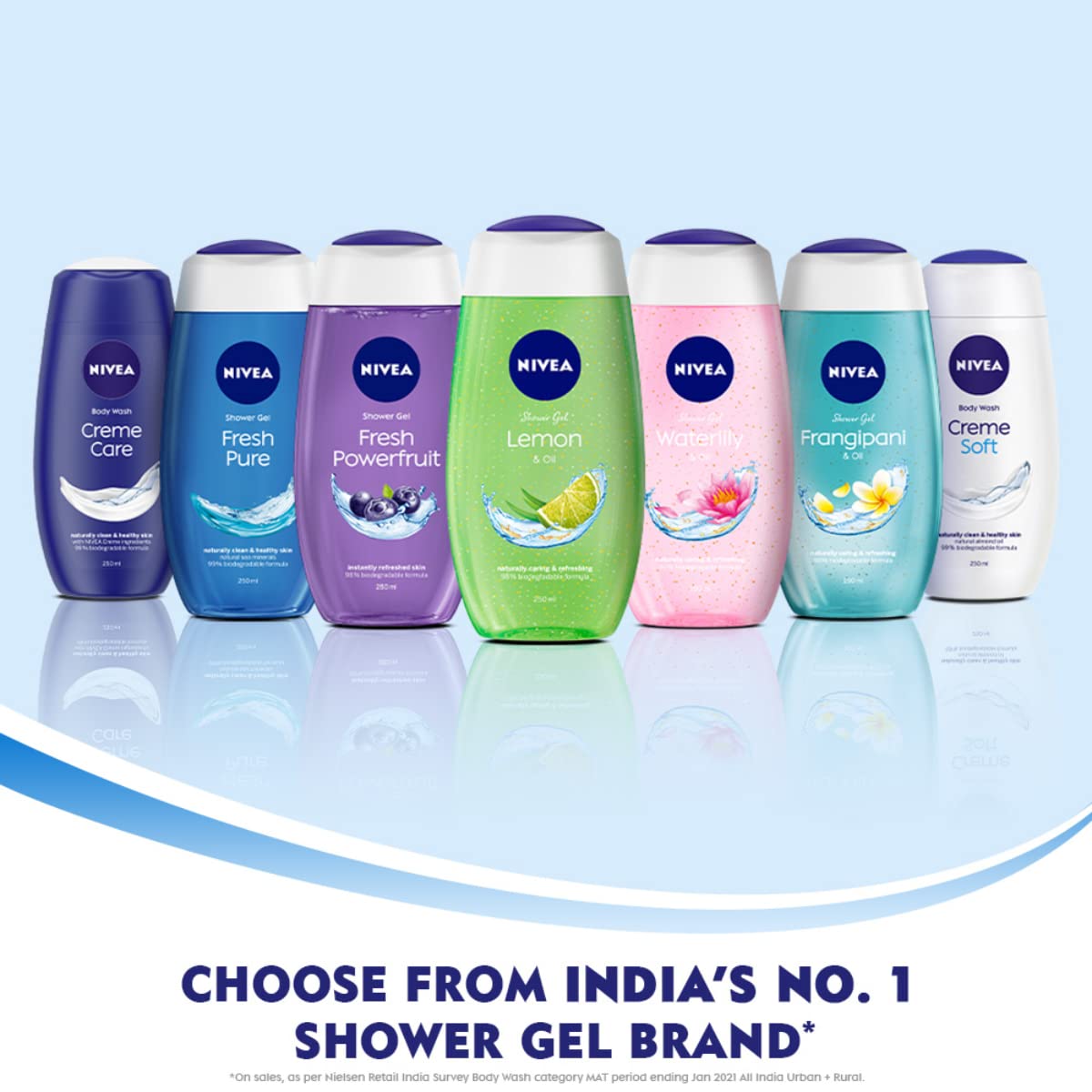NIVEA Fresh Pure 125ml Body Wash & Shower Gel with Sea Minerals & Care Oil | Glycerin Enriched for Soft, Hydrated Skin | Microplastic Free | Clean & Healthy Skin Care | Perfect for Daily Shower & Summer Refreshment