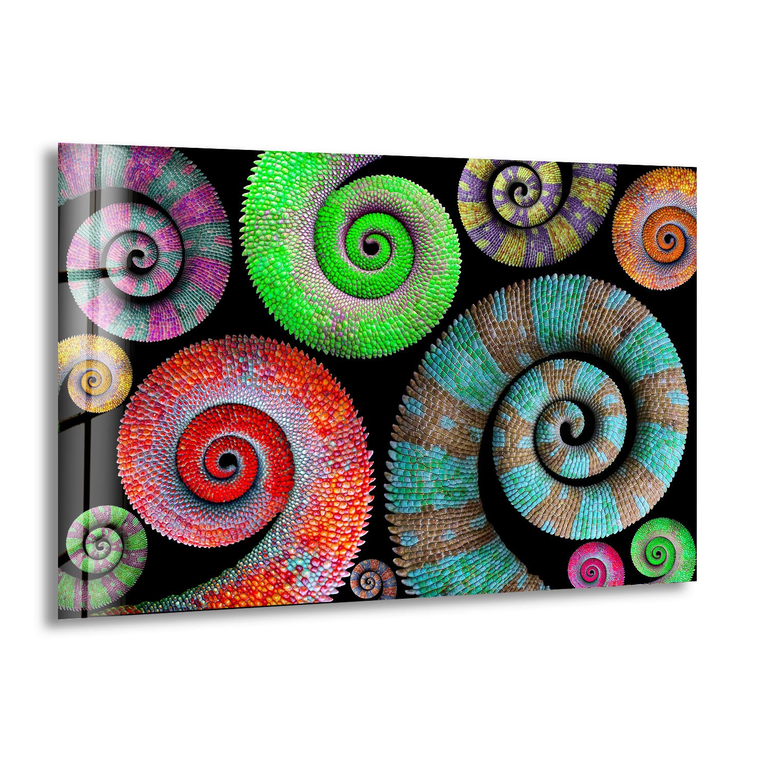 Vibrant Abstract Spiral Pattern Wall Art - Colorful Glass Print Home Décor for Living Room, Bedroom & Office