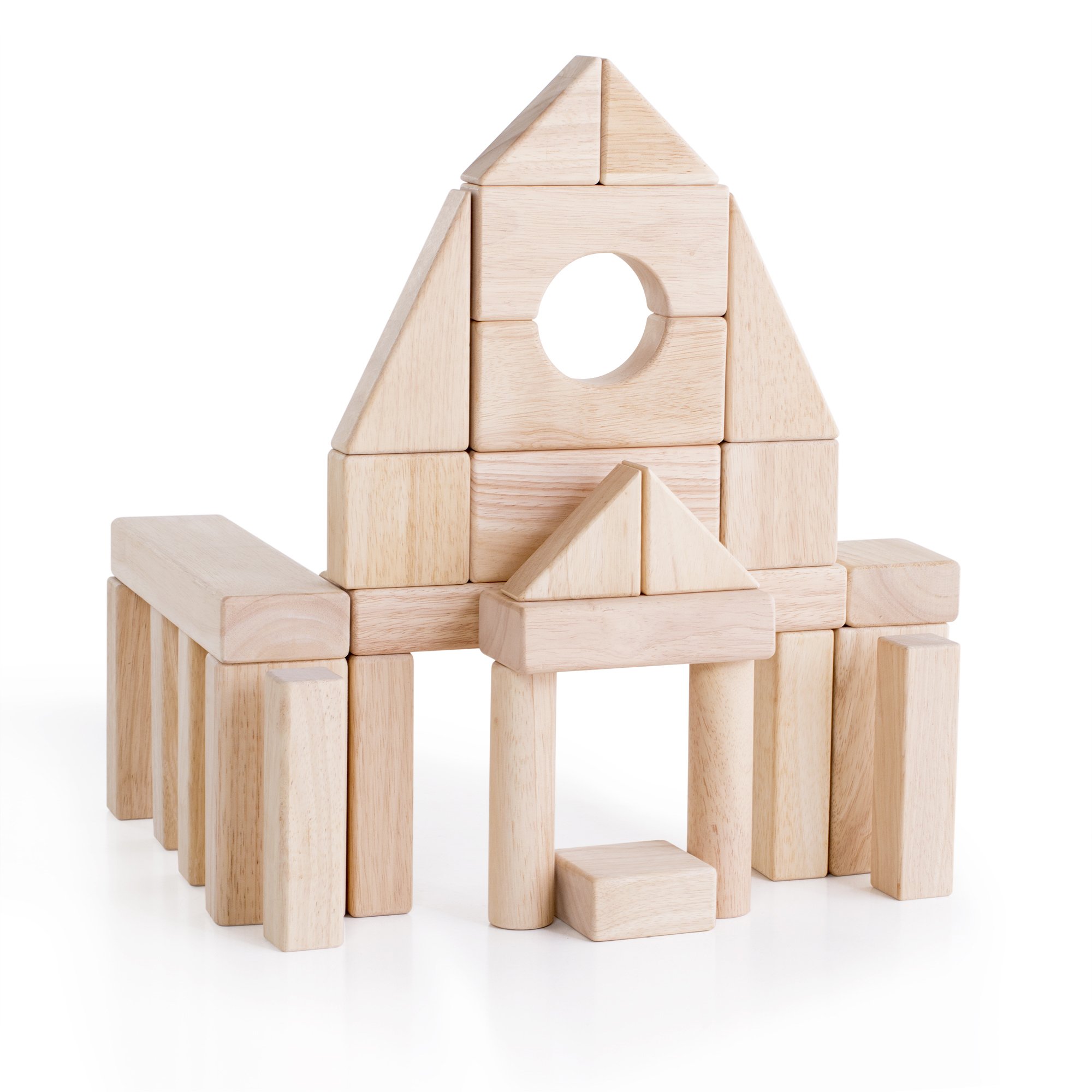 Guidecraft Unit Blocks Set A - 28 Piece Wooden Building Blocks for Kids | STEM Learning Educational Toys | Standard Block Play Set for Preschool & Kindergarten Classroom Activities