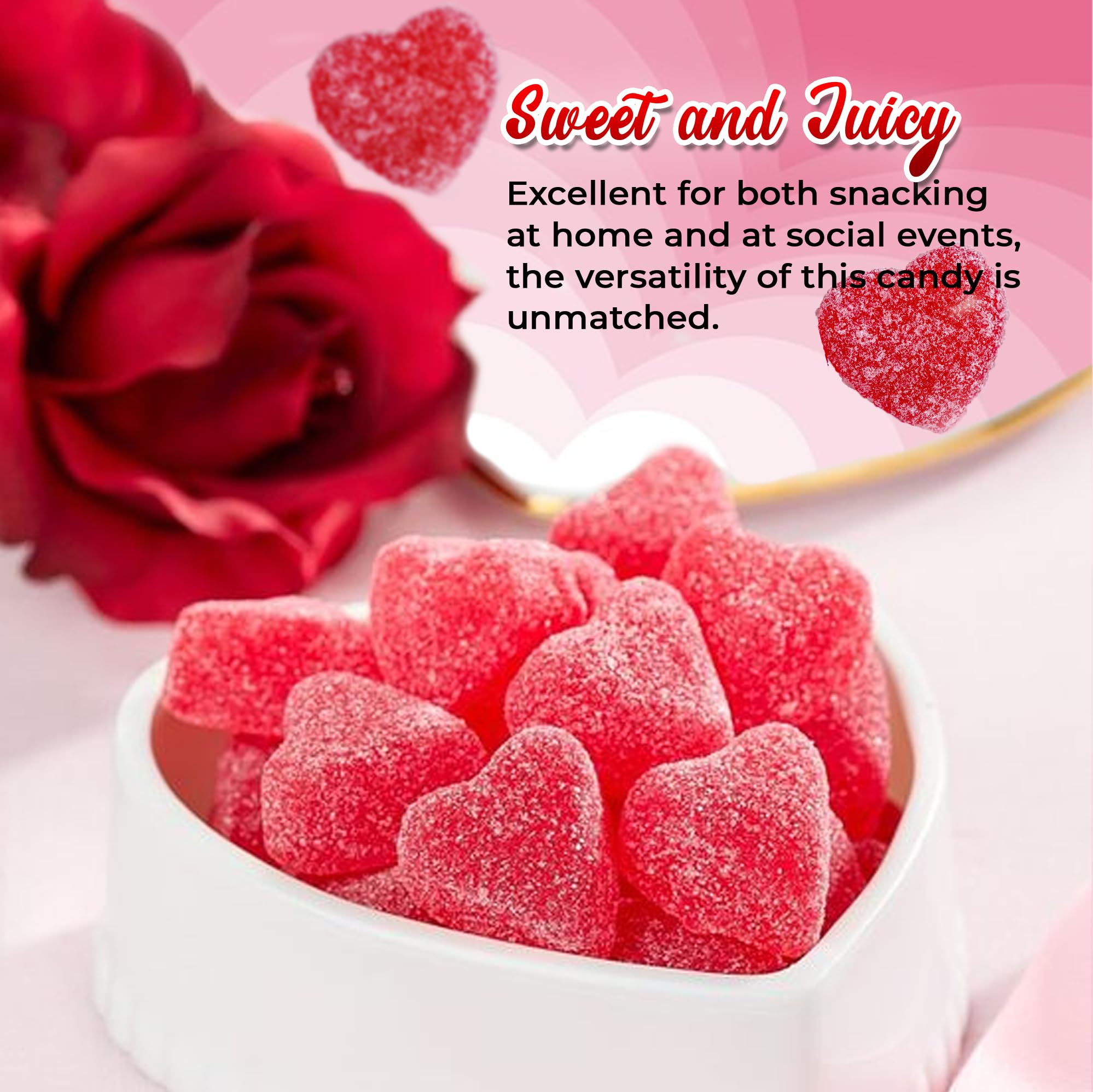 Peach Hearts Gummy Candy 3lb - Sweet Peach Gummies for Valentine's Day & Parties