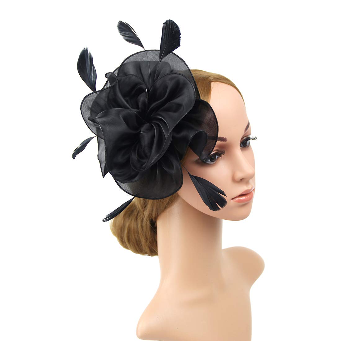 Elegant Women's Kentucky Derby Fascinator Hats with Flower, Headband & Clip - Tea Party Headwear for Women & Girls - Perfect for Weddings, Races & Special Events