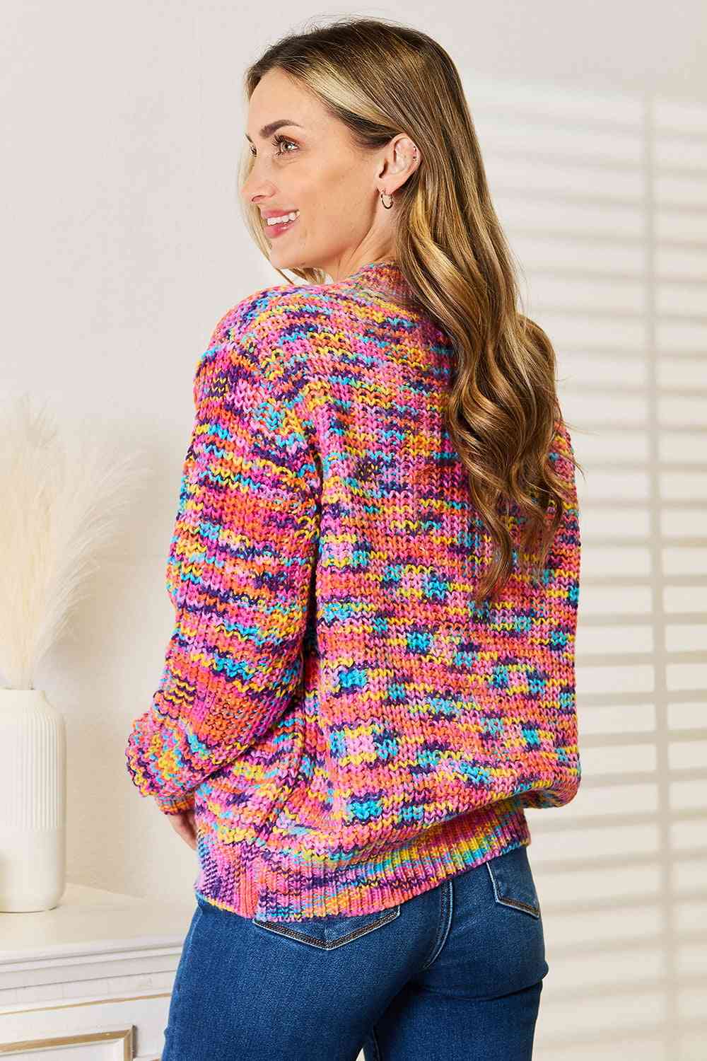 Stylish Multi-Color V-Neck Long Sleeve Cardigan Sweater for Women | Soft & Comfortable Knitwear | Perfect for Office, Casual Outfits & Fall Layering