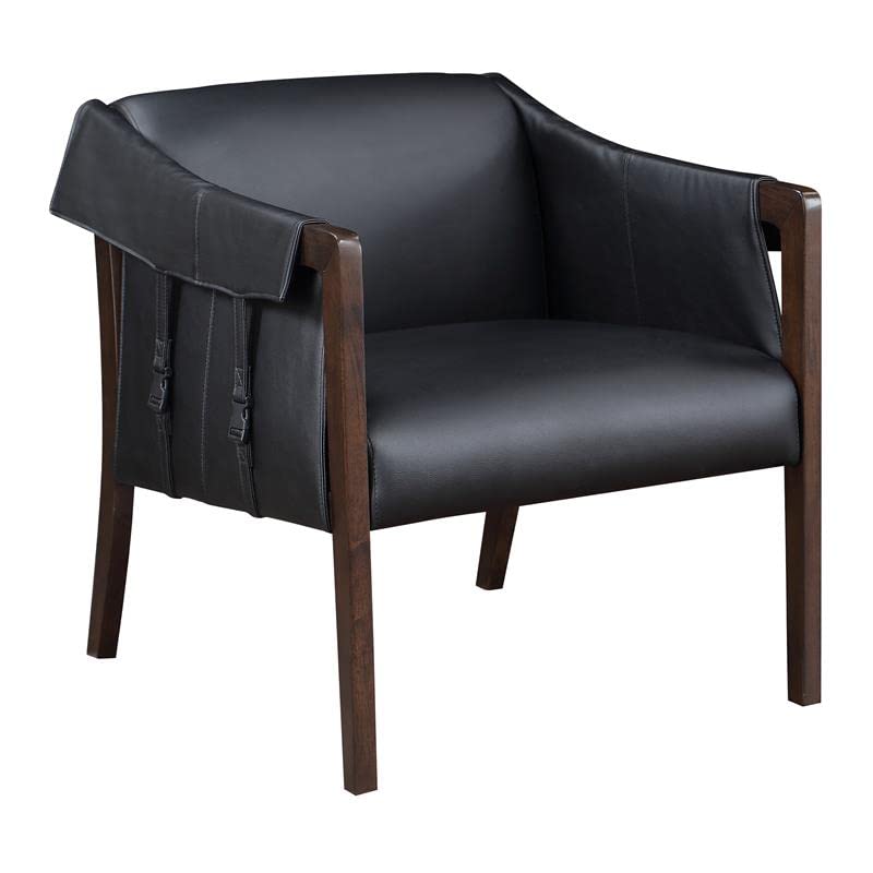 OS Home and Office Furniture Parkfield Accent Chair in Black - Modern Lounge Chair for Living Room, Bedroom & Office - Comfortable Upholstered Armchair with Sturdy Metal Legs