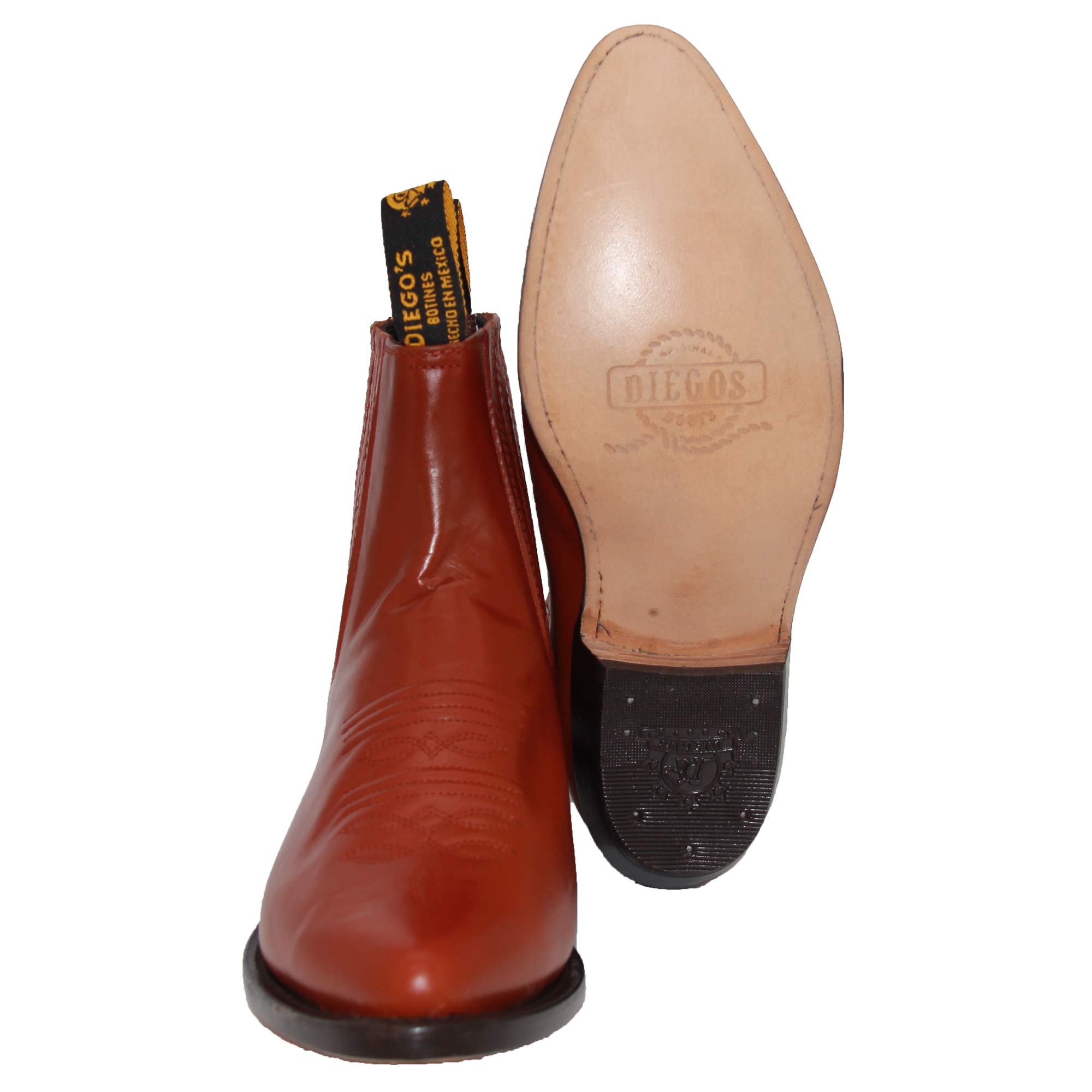 Genuine Leather Men's Western Cowboy Boots - Short Ankle Charro Botin for Country Riding, Line Dancing & Casual Wear