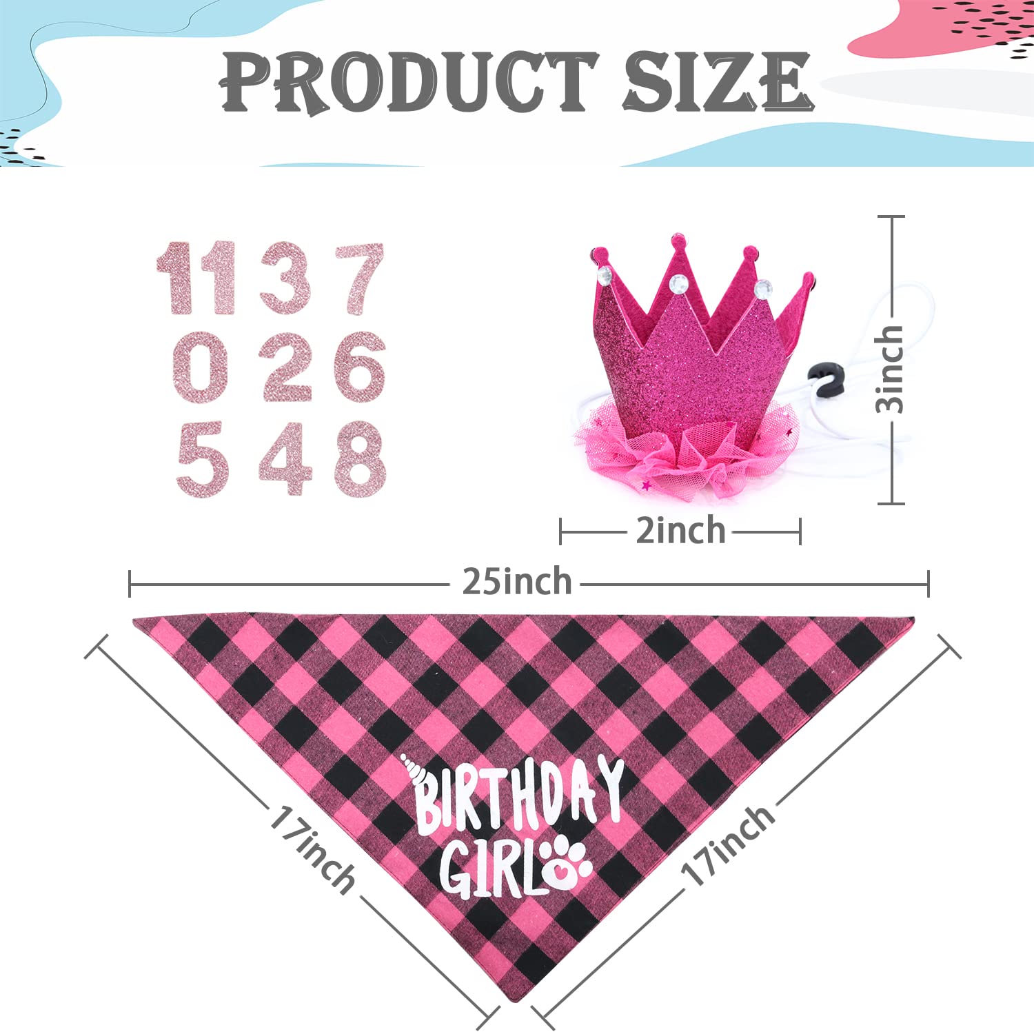 Dog Birthday Bandana with Number - Cute Pet Bandana for Small & Medium Dogs - Perfect for Birthday Parties & Photo Shoots