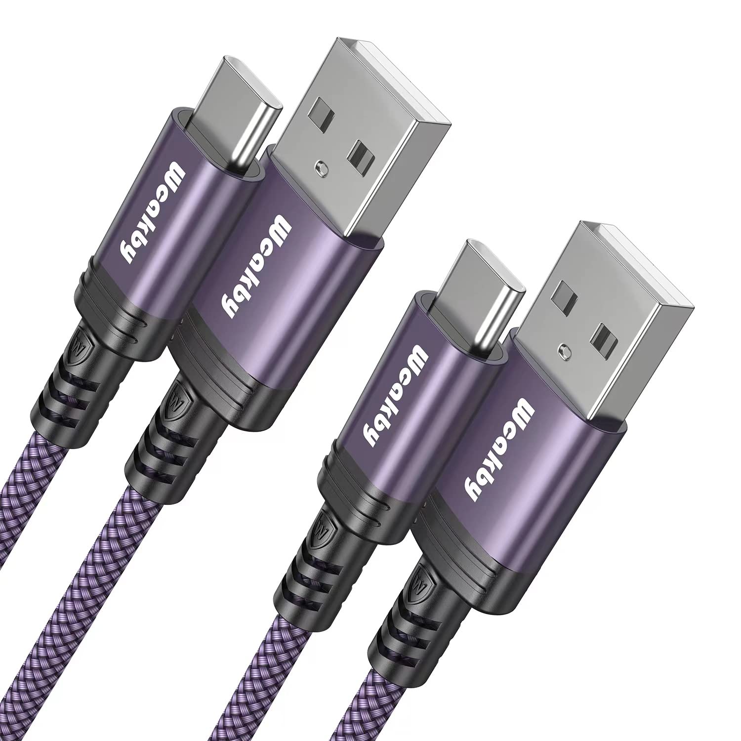 Fast Charging USB-C to USB A Cable 3.1A [2-Pack 6.6ft] - USB Type C Charger Cord for Samsung Galaxy S20/S10/S9/S8/A73/A51/A13, Note 20/10, LG G8/G7, PS5 Controller - Perfect for Home, Office & Travel Charging Needs