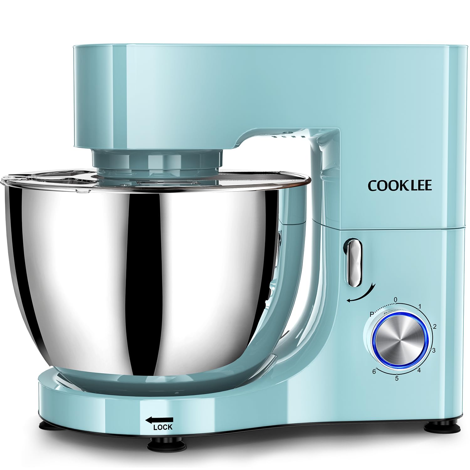 COOKLEE 9.5 Qt 660W Stand Mixer - Powerful Electric Kitchen Mixer with Dishwasher-Safe Attachments (Dough Hook, Flat Beater, Wire Whip & Pouring Shield) - Perfect for Baking Cakes, Cookies, Bread & Dough - Ideal for Home Bakers & Cooking Enthusiasts