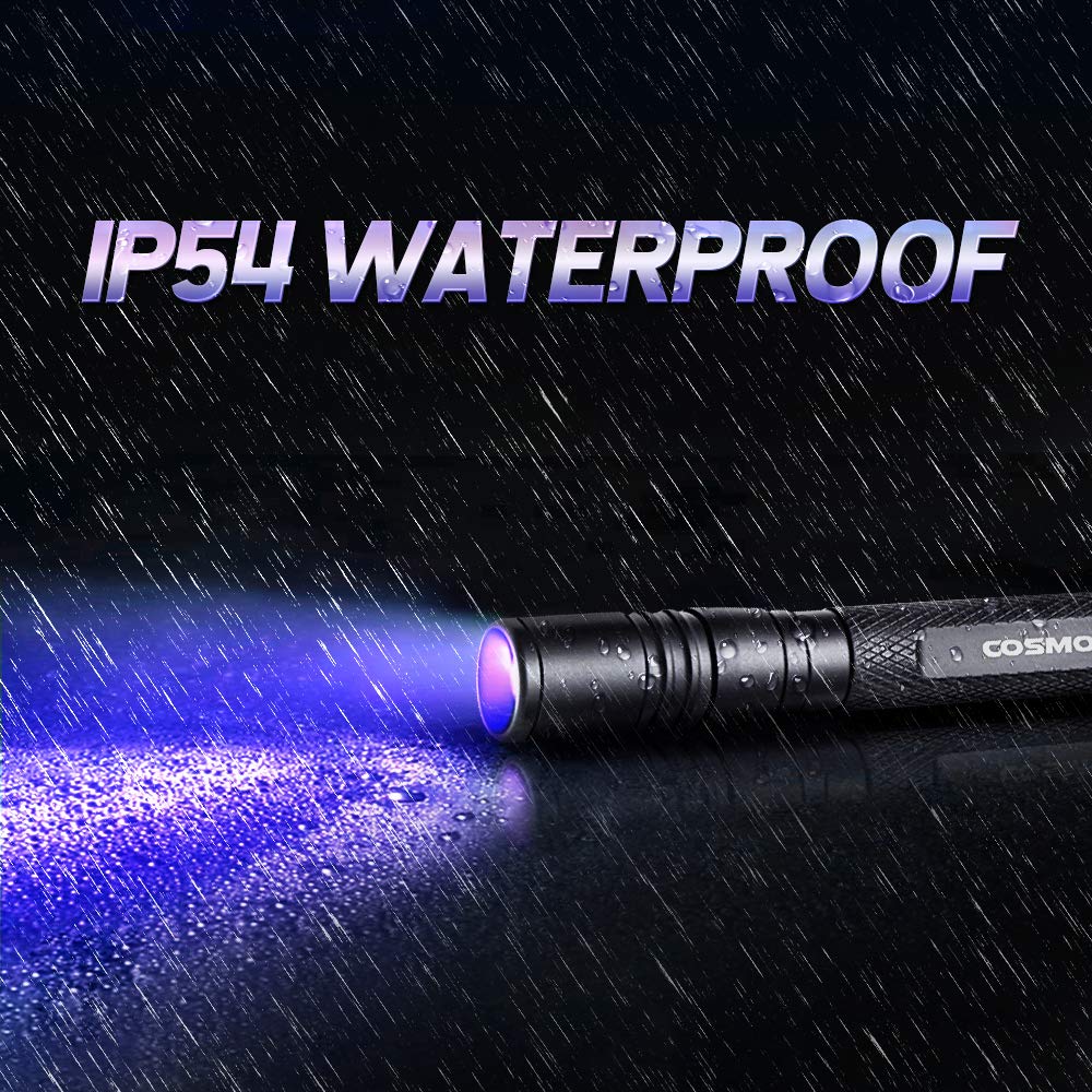 UV Flashlight Pen, 395nm LED Blacklight for Pet Urine & Bed Bugs - 2 Pack for Home & Travel