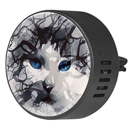 2 Pack 40mm Car Aromatherapy Essential Oil Diffuser - Mystical Fantasy Air Freshener Locket with Scent Vent Clip & Felt Pads - Perfect for Vehicles, Home Decor, and Cat Tree Artwork - Long-Lasting Fragrance for Relaxation and Stress Relief