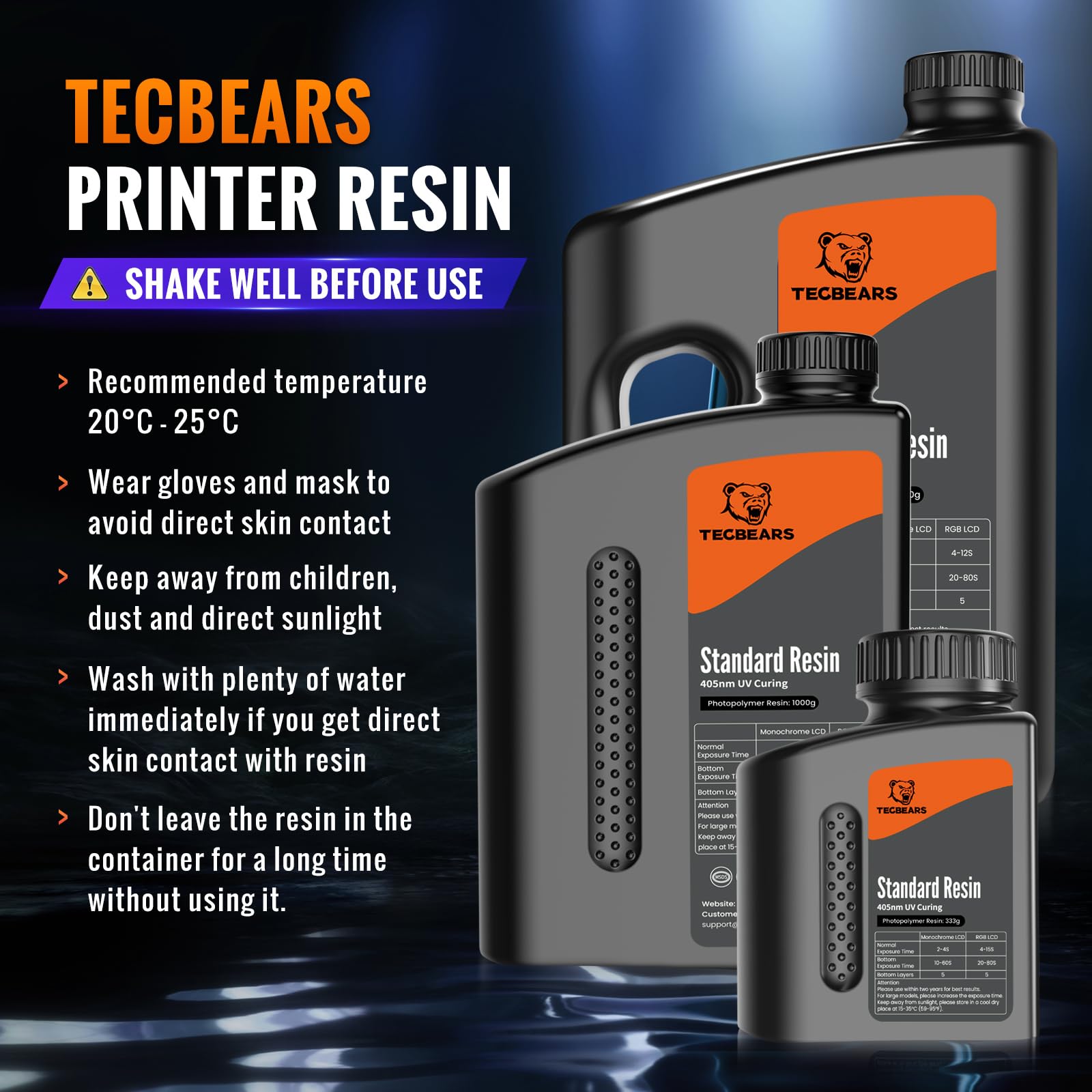 Premium 10KG 3D Printer Resin Bundle - 405nm UV Curing Standard Resin for LCD 3D Printers | Fast Curing Photopolymer Resin with Low Shrinkage & High Precision | 1KG Bottles | Ideal for Miniatures, Jewelry Making & Prototyping