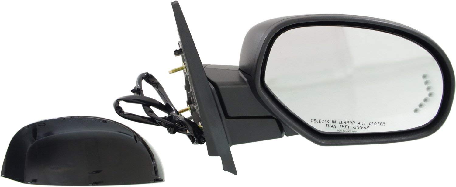 Kool Vue Right Power Heated Mirror for Chevrolet Tahoe Suburban 1500 2007-2014 - Power Fold, Signal Light, Memory & Puddle Lamp - No Blind Spot Monitor or Auto-Dim - Includes 2 Caps (Not for Off-Road Package) - Perfect for Winter Driving and Enhanced Visibility
