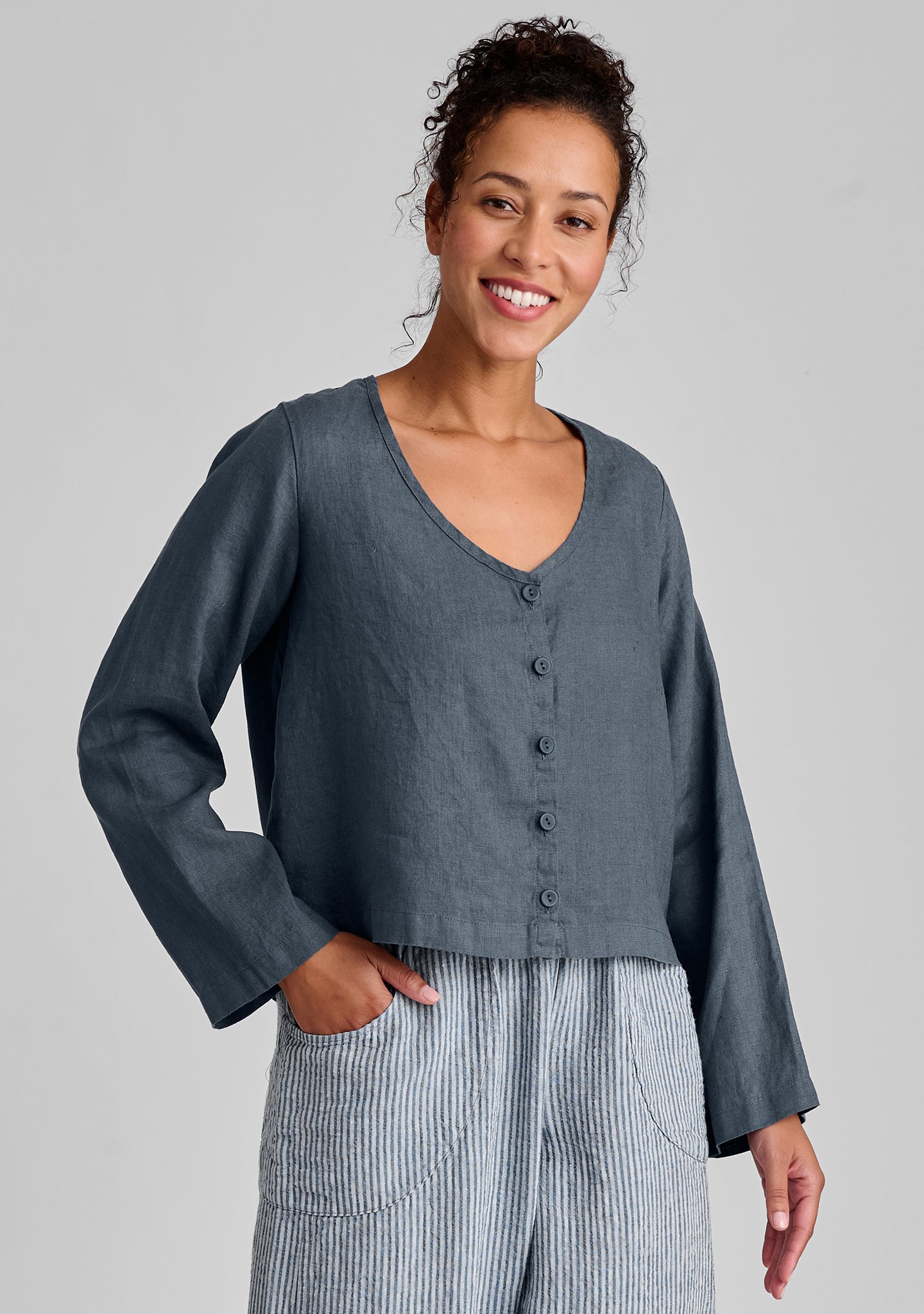 Vee Cardi Linen Cardigan for Women - Lightweight Summer Cover-Up for Beach, Office & Casual Wear