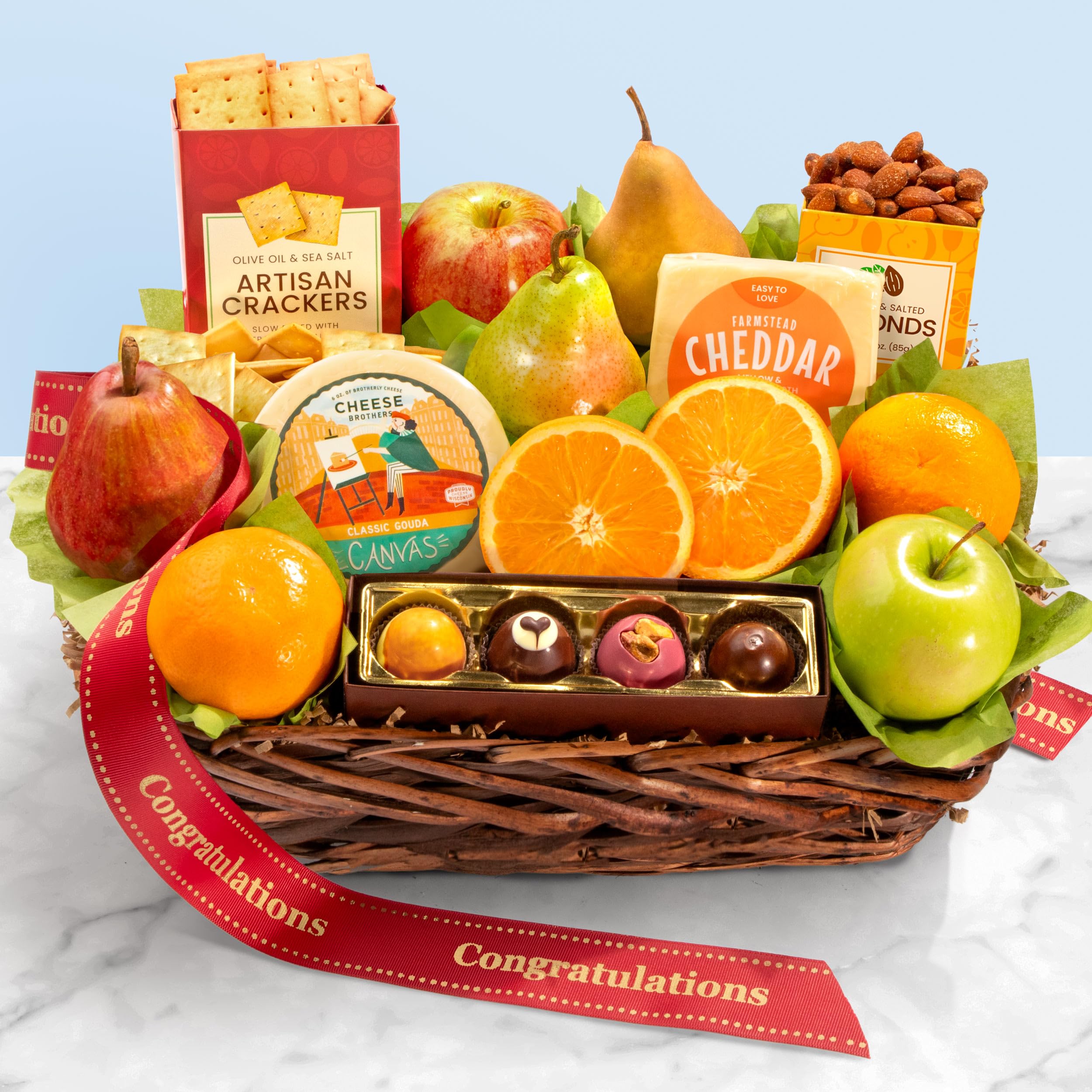 Premium Gourmet Fruit Basket - Deluxe Orchard Delight Gift Box for Holidays, Birthdays & Corporate Events | Perfect for Congratulations, Thank You & Special Occasions