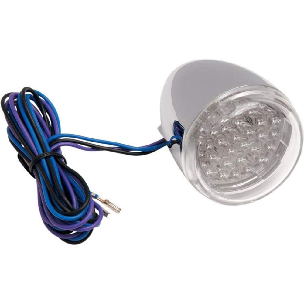 Chris Products 8501C-LED-R Chrome Rear Signal Light with Clear Lens & Red LED - Stem Mount for Motorcycles, ATVs, and UTVs - Enhances Visibility and Safety for Night Riding
