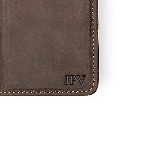 Premium PEGAI Personalized 100% Genuine Leather Wallet Case for iPhone 12 - Magnetic Card Holder with Built-in Screen Protector | Handmade Protective Phone Cover | Perfect for Business, Travel & Everyday Use | McLean Chestnut Design
