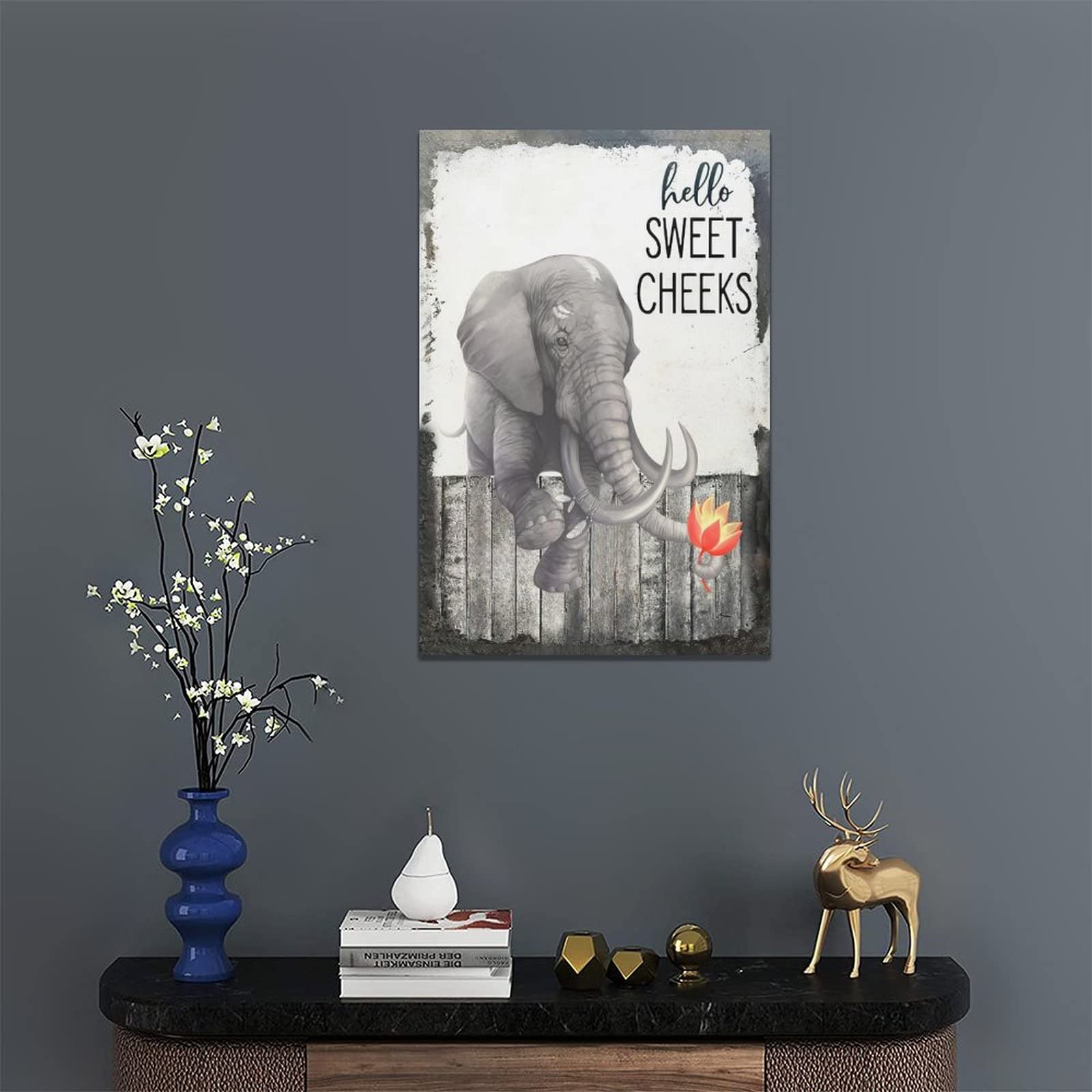 Funny Elephant Canvas Wall Art 16x24