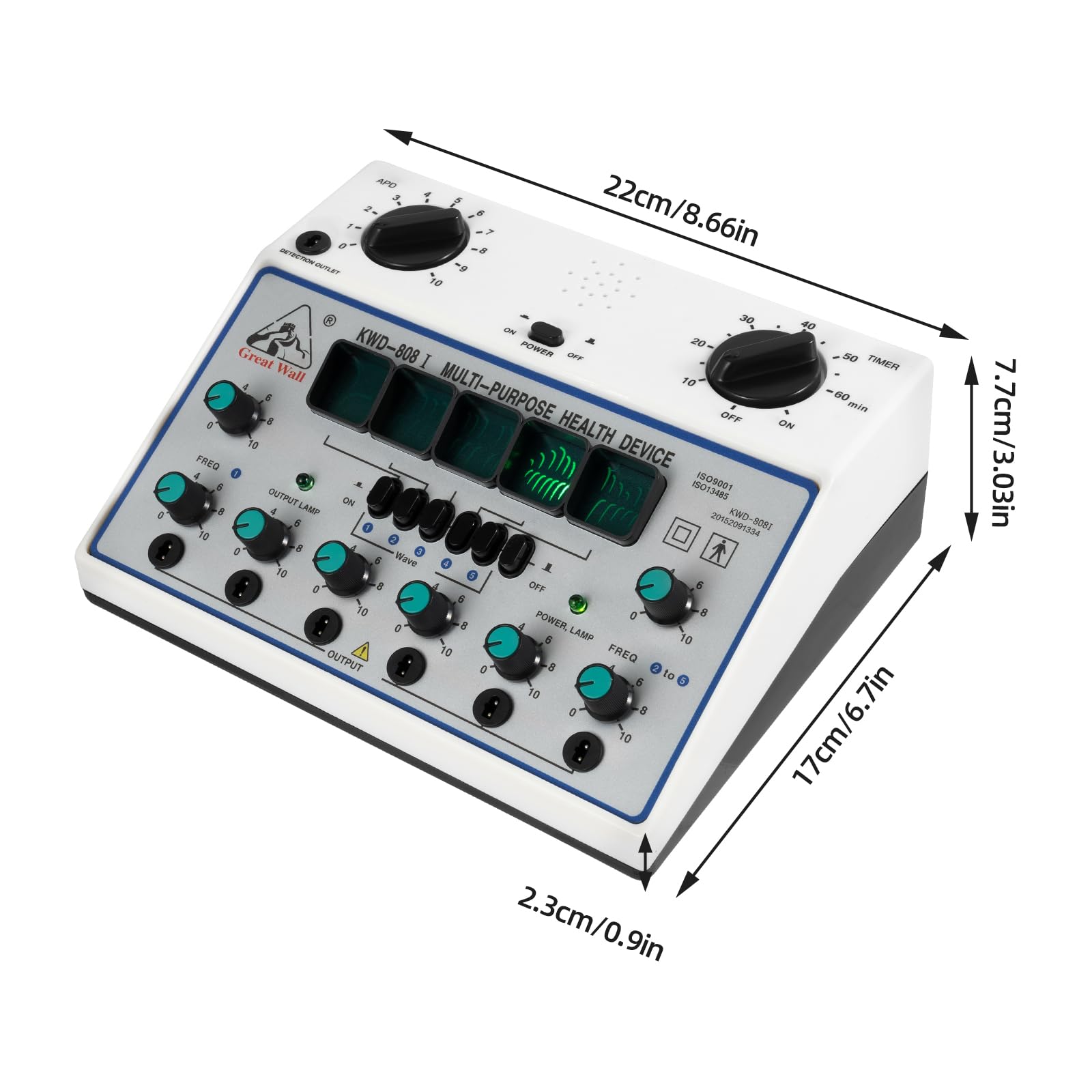 Electric Acupuncture Stimulator Machine - 6 Output TENS Unit with Patches for Pain Relief, Muscle Therapy & Acupuncture (500-1000hpa) - Perfect for Home Use, Physical Therapy & Chronic Pain Management