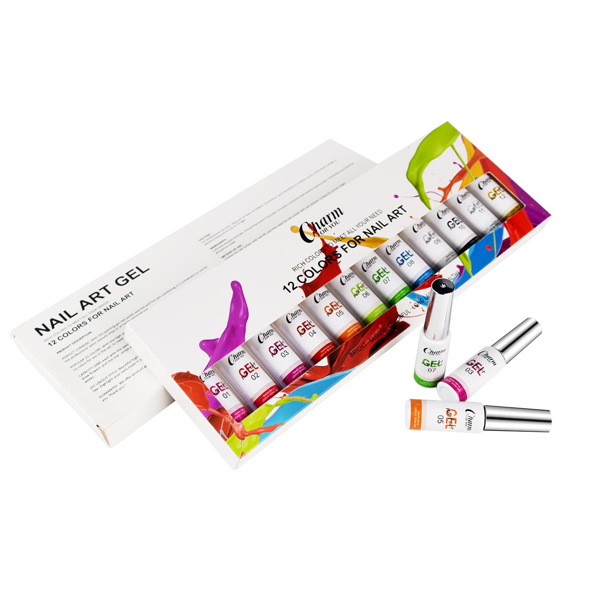 VERONNI Neon Paint Liner Nail Gel Set - 12 Colors Nail Art Polish Kit for DIY Salon, Spider Gel & Wire Pulling Design | Perfect for Nail Artists, Beginners & Gift Giving | Professional Nail Art Supplies for Creative Designs