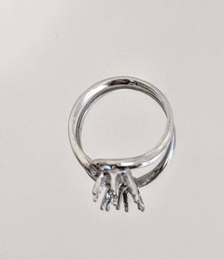 Sterling Silver & 14K Gold 4mm-7mm Round Pre-Notched Blank Ring Shank Settings (Sizes 6-8) - Perfect for Jewelry Making, DIY Crafting & Engagement Ring Designs