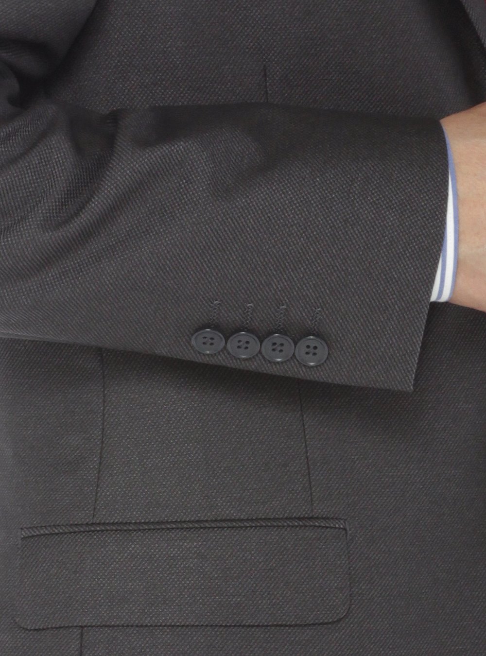 Salvatore Exte Men's Modern Fit Two-Button Sharkskin Suit Set - Jacket & Pants for Business, Weddings & Formal Events