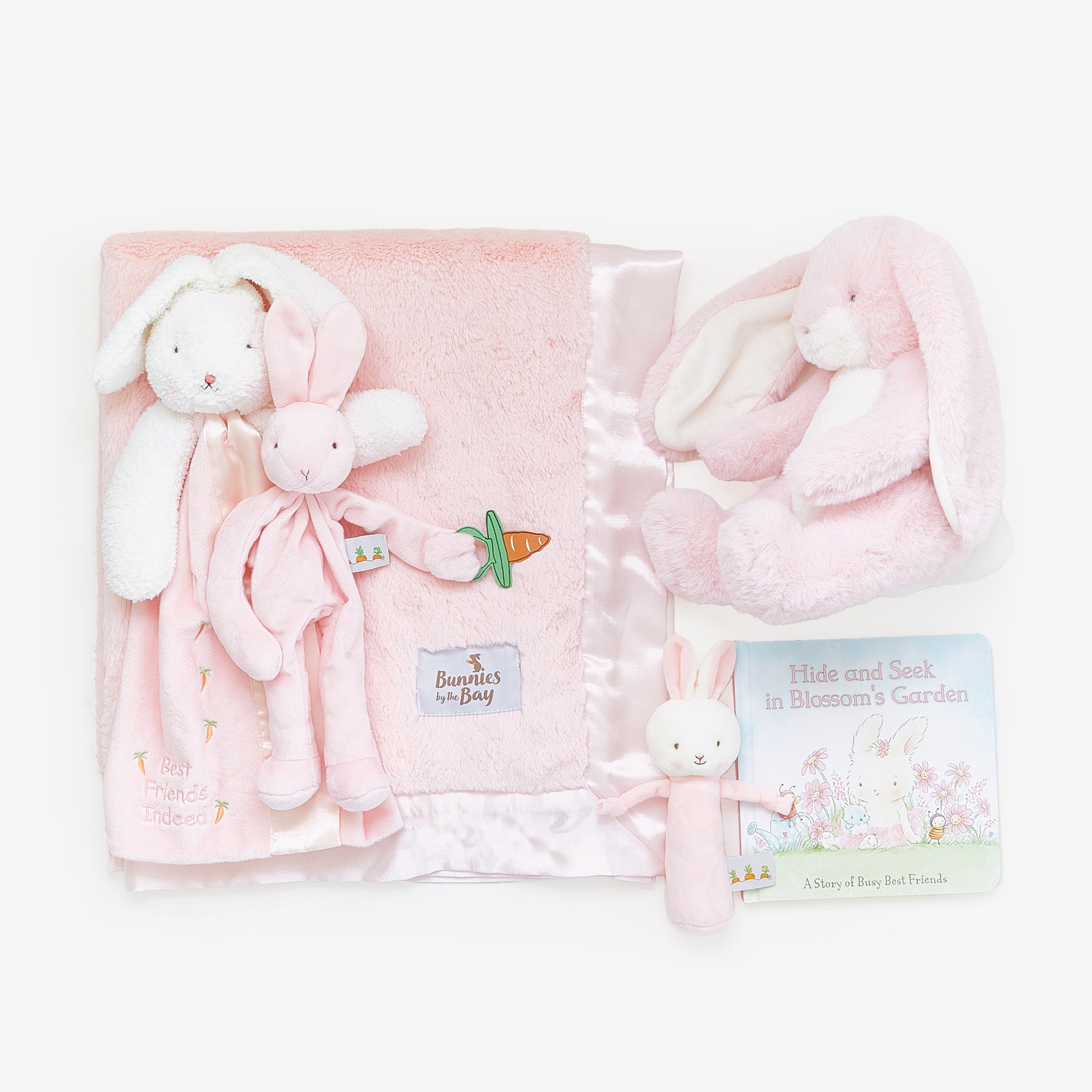 Bunnies Do Delight! Blossom Gift Set in Pink - Perfect for Easter Gifts, Baby Showers & Spring Decorations