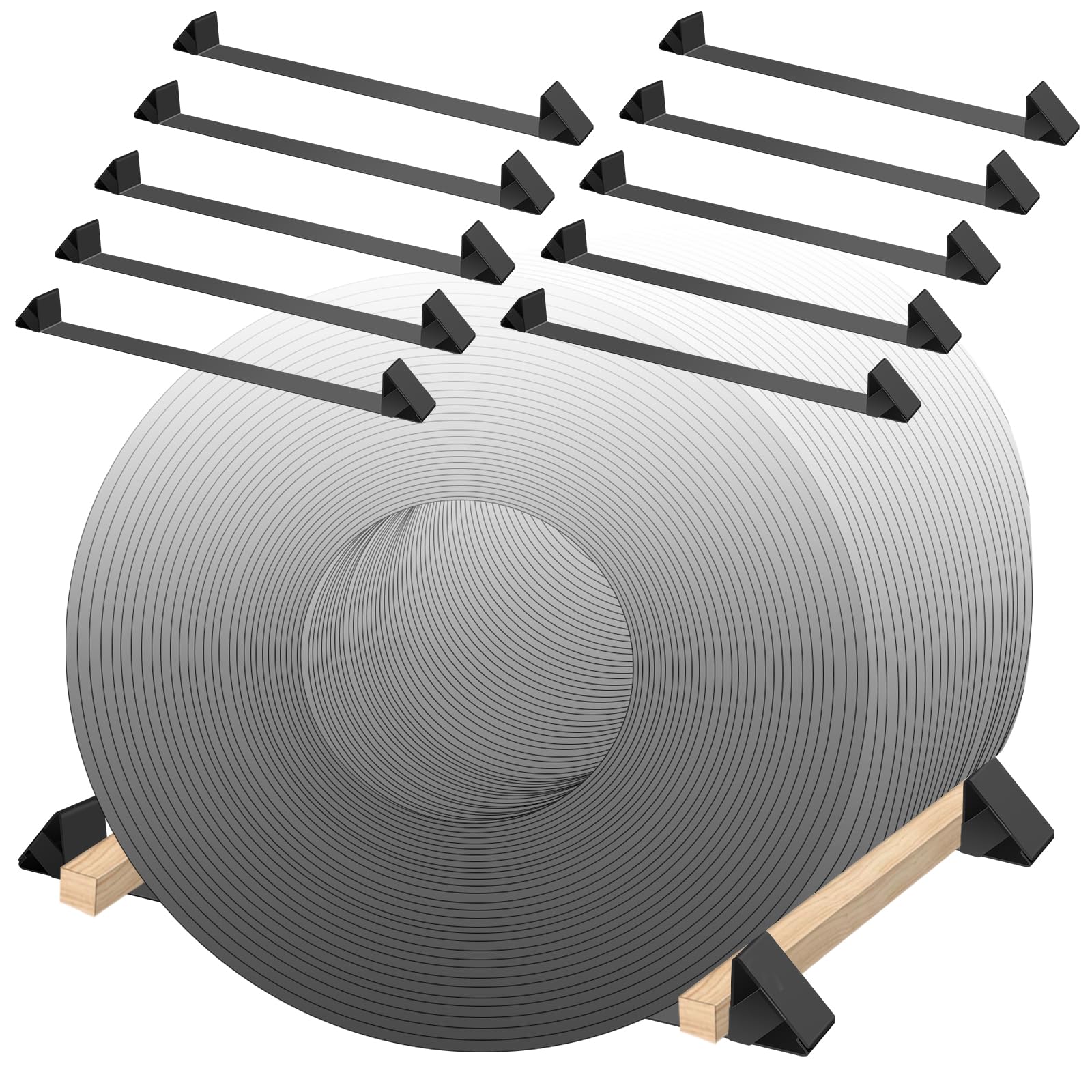 Heavy Duty Steel Coil Chock/Bunk/Rack - 33 Inch Flatbed Trailer Coil Rack (10 Pack) - Secure Cargo Transport for Construction & Industrial Use