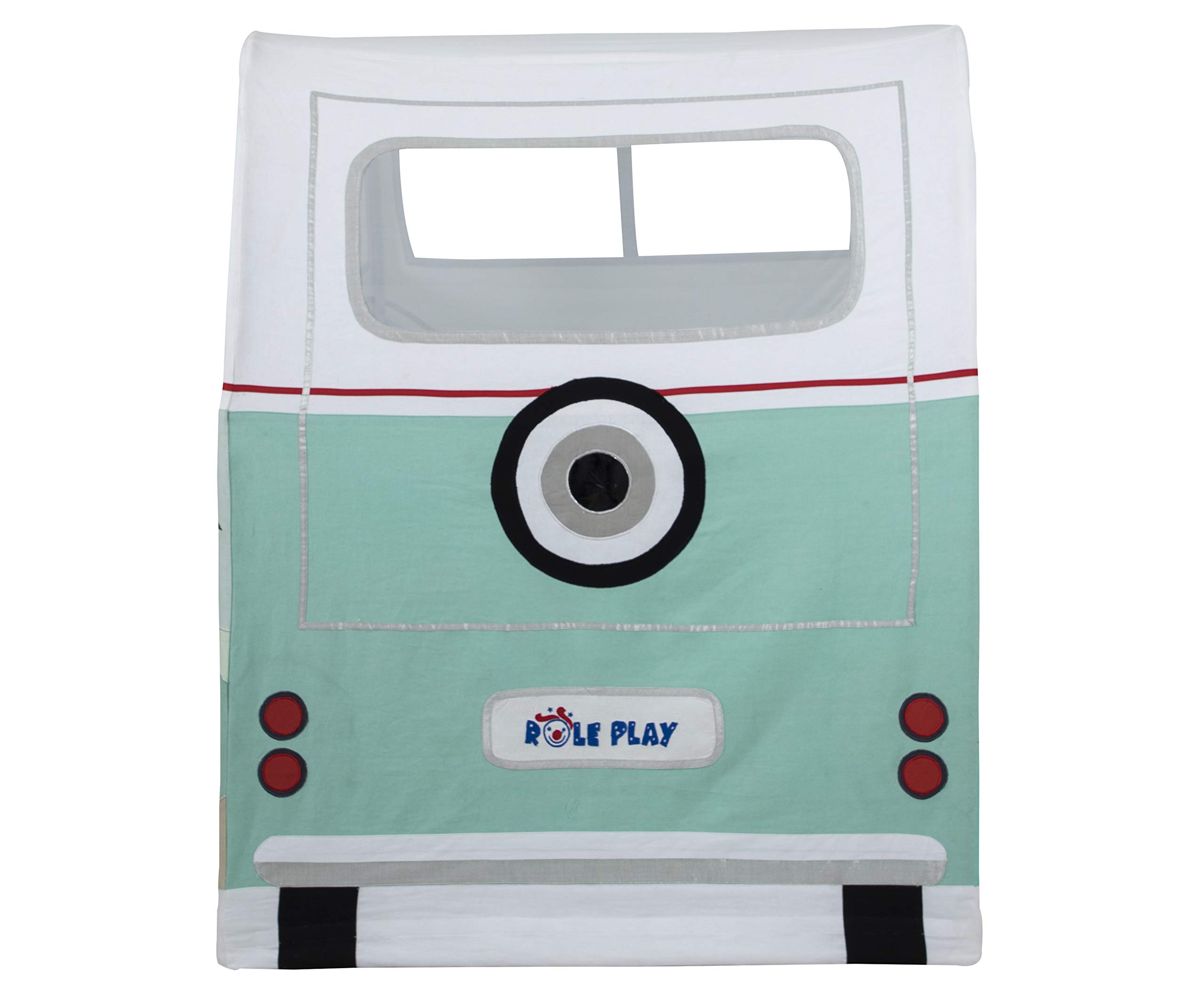 Premium Kids' Surfing Camper Playhouse Tent - 100% Cotton Canvas Indoor/Outdoor Play Set with Durable Steel Frame | Encourages Imagination & Creativity for Ages 3+ | Perfect for Backyard Adventures, Beach Trips & Pretend Play