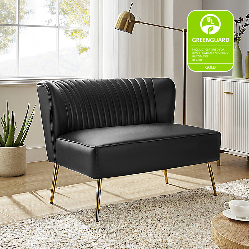 Agnes Vegan Leather Loveseat - Eco-Friendly Faux Leather Sofa for Small Spaces | Perfect for Apartments, Living Rooms & Home Offices