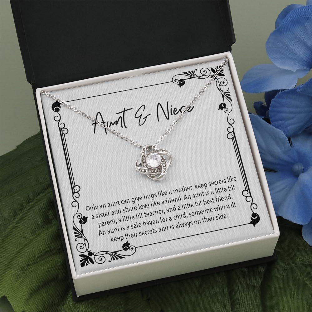 Best Aunt Gift Ideas - Elegant Women's Pendant Necklaces with Personalized Message Cards & Two-Tone Gift Box | Perfect for Birthday, Anniversary, Mother's Day & Thank You Presents