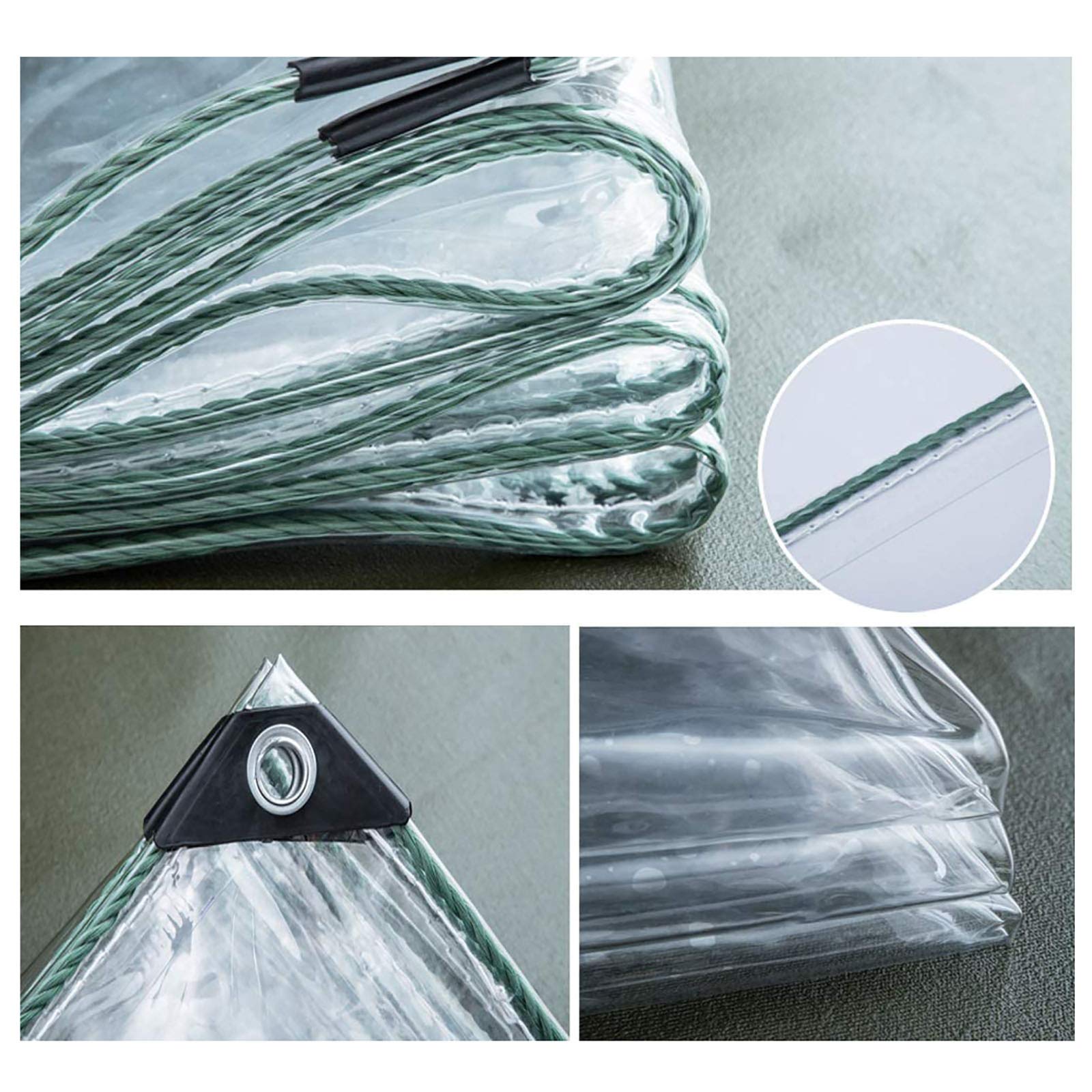 Clear PVC Waterproof Tarpaulin - 0.3mm Thick Transparent Rain Cover for Outdoor Use | UV-Resistant Sun Protection for Greenhouses, Balcony Windows, Pet Hutches & Roof Covers | Perfect for Gardening, Camping & Weatherproofing