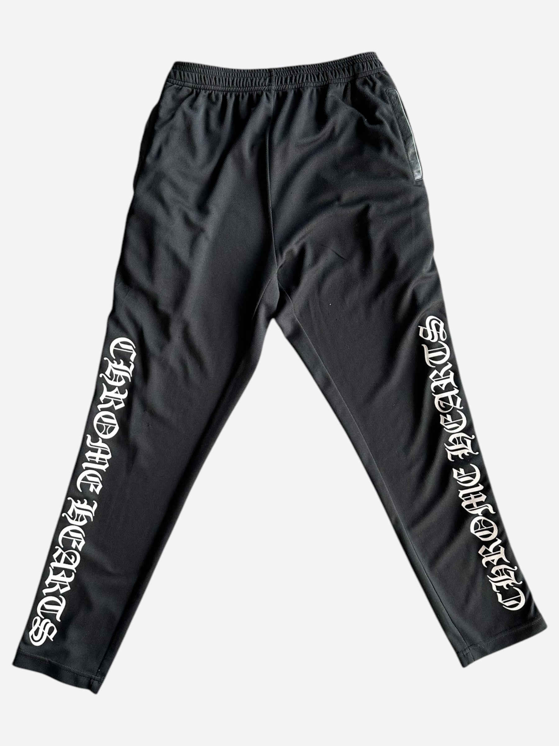 Chrome Hearts Black & White Snap Button Tearaway Track Pants - Stylish Streetwear for Men & Women | Perfect for Casual Outfits, Gym Wear & Hip-Hop Fashion