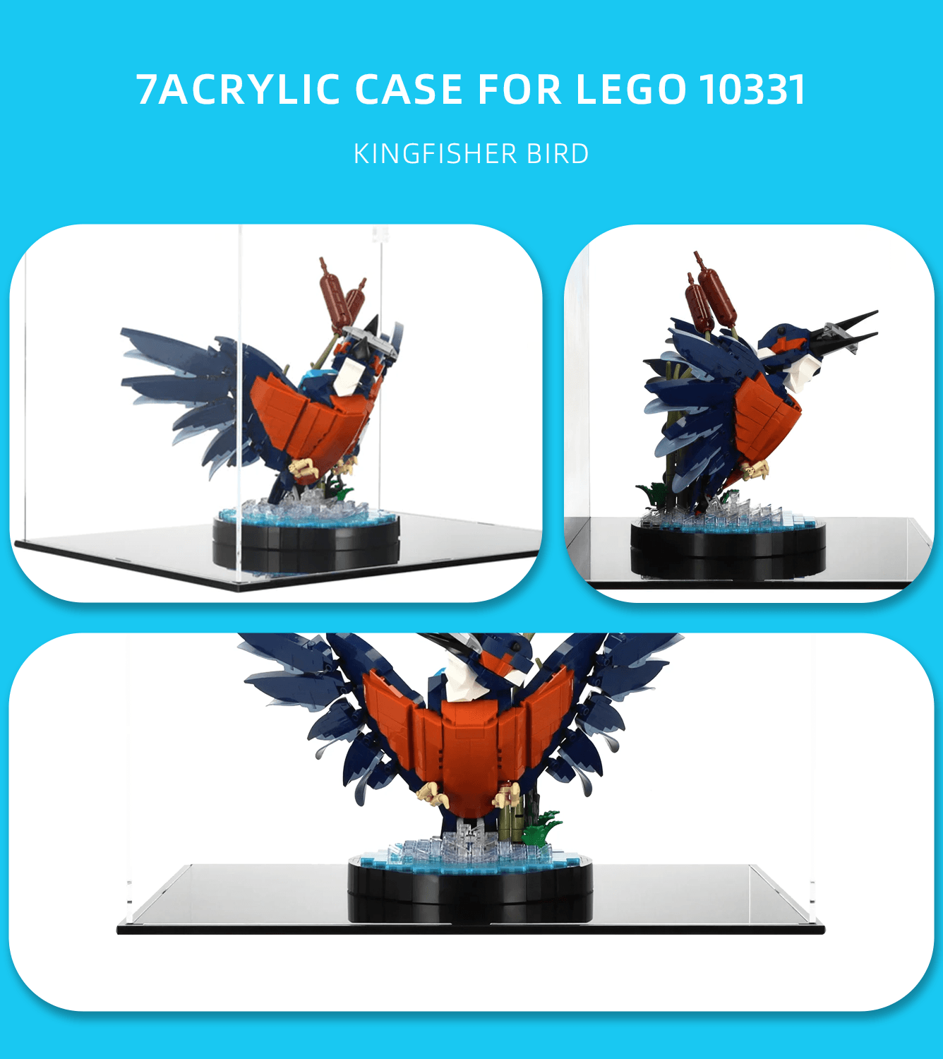 Lego Kingfisher Bird 10331 Display Case - Clear Acrylic Protection for Collectible Lego Sets | Perfect for Home Decor, Office Display & Gift Giving