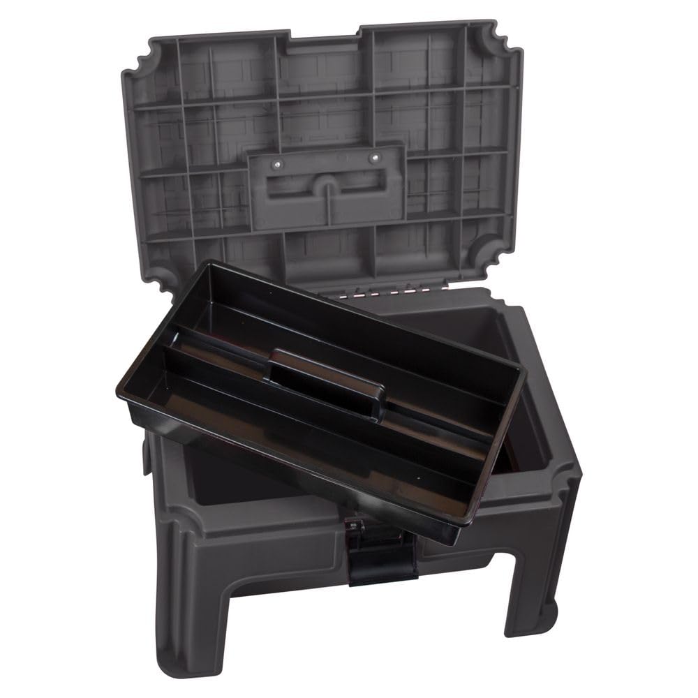 Durable Plastic Stool and Grooming Box for Horses - Multi-Purpose Equestrian Utility Step Stool with Seat - Perfect for Horse Grooming, Braiding & Stable Organization - Ideal for Barn, Show & Training Use