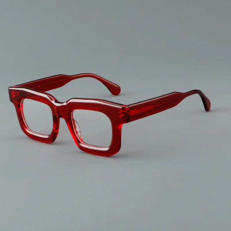 CCspace Unisex Full Rim Square Thick Acetate Eyeglasses Frame 301902 - Stylish & Durable for Work, Reading & Fashion