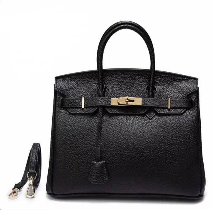 Brielle Togo Leather Padlock Crossbody Bag for Women - Stylish Shoulder Purse with Lock, Perfect for Travel, Work, and Everyday Use