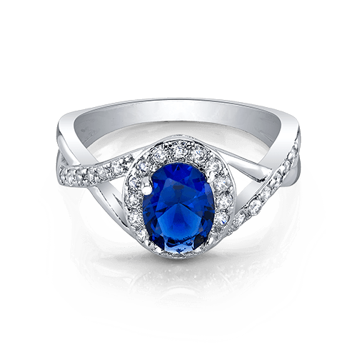 Bluebell Halo Ring - 14K Gold or Sterling Silver Diamond Engagement Ring for Women | Perfect for Proposals, Anniversaries & Special Occasions