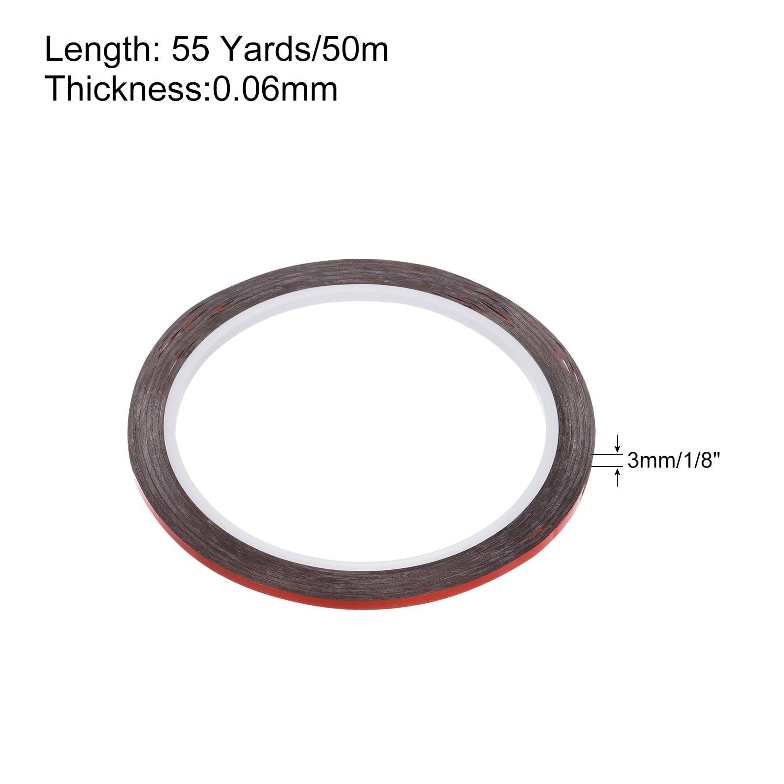 Premium MECCANIXITY Red Metalized Tape - 1/8 Inch x 55 Yards (3 Pack) - Decorative Adhesive Tape for Wall Detailing, Graphic Arts, DIY Crafts | Perfect for Home Decor, Scrapbooking & Automotive Accents