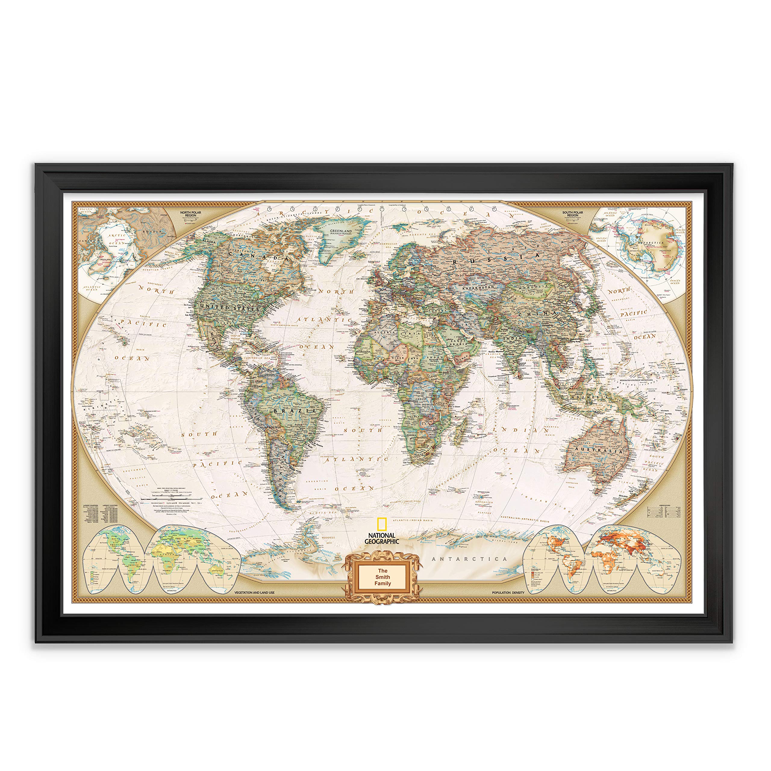 Personalized Push Pin Travel Map with Black Frame - 20