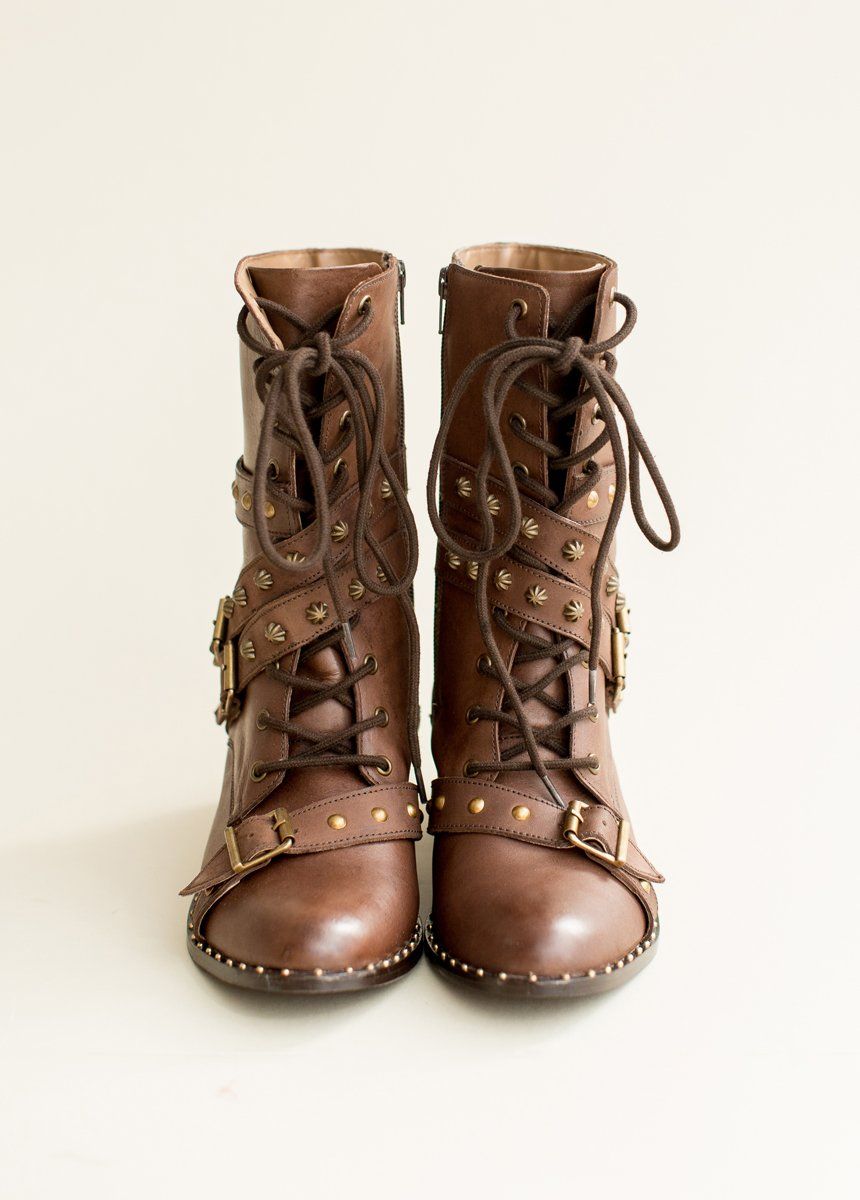 Stylish Brown Rowan Leather Combat Boots for Women - Perfect for Outdoor Adventures & Casual Wear