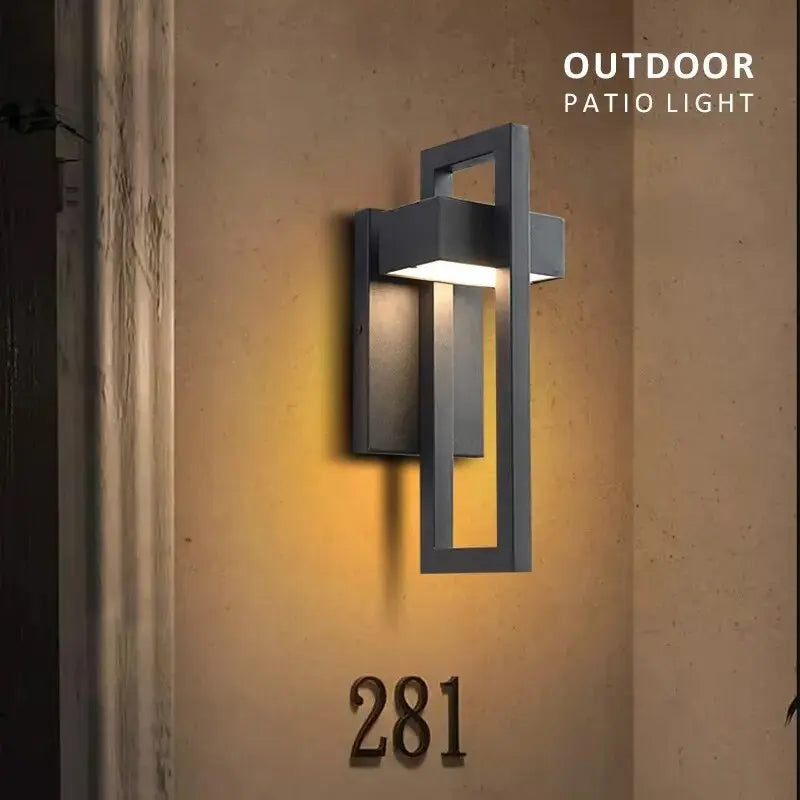 Modern Geometric Outdoor Wall Light Fixture - Waterproof LED Sconce for Patio, Garden, Porch & Backyard Lighting | Perfect for Exterior Home Decor & Landscape Illumination