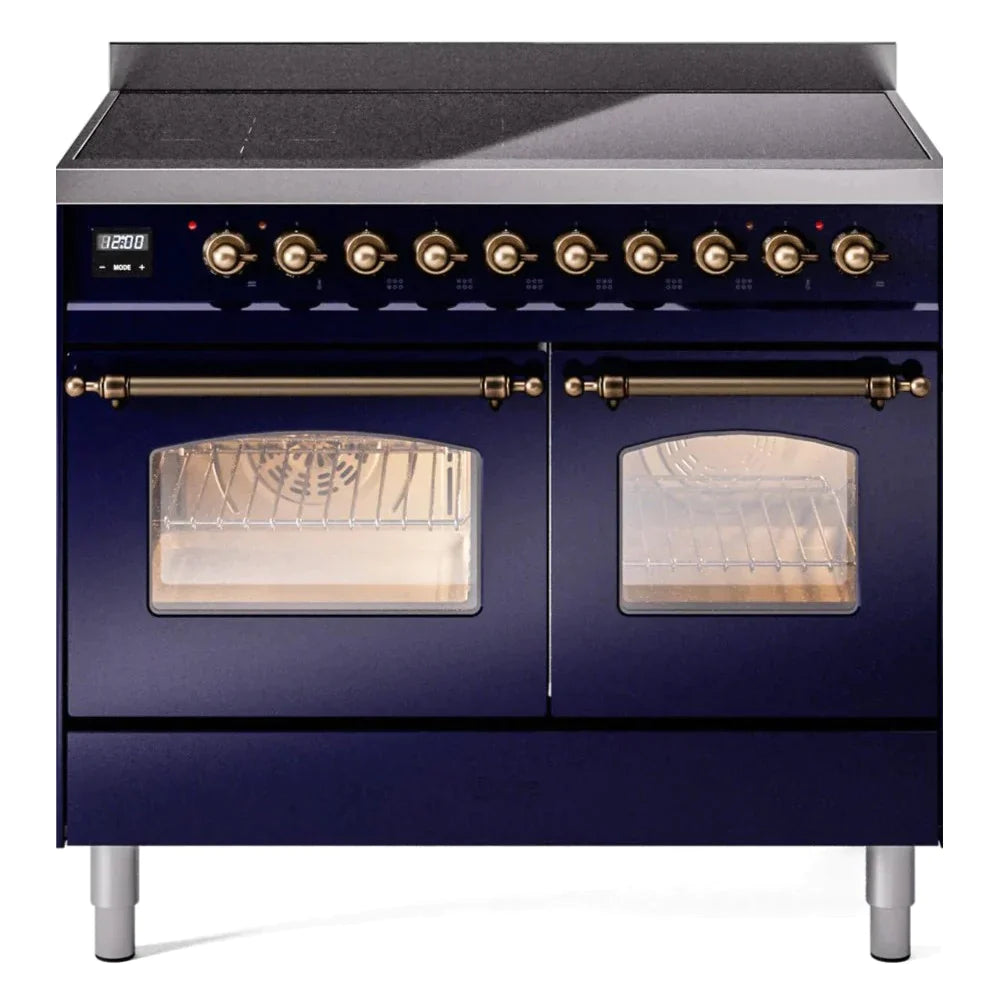 ILVE 40 Nostalgie II Series Freestanding Electric Double Oven Range - 6 Burners, Triple Glass Cool Door, Convection Oven, TFT Display & Child Lock | Perfect for Home Kitchens & Professional Chefs (Model UPDI406NMP)