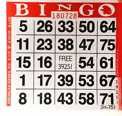 500 Red Bingo Paper Cards per Pack - Perfect for Family Game Nights, Fundraisers & Casino Parties