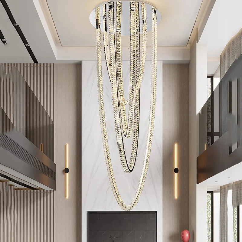 Bix Crystal Hanging Chandelier - Elegant Ceiling Light Fixture for Dining Room, Living Room & Bedroom | Modern Home Decor Lighting