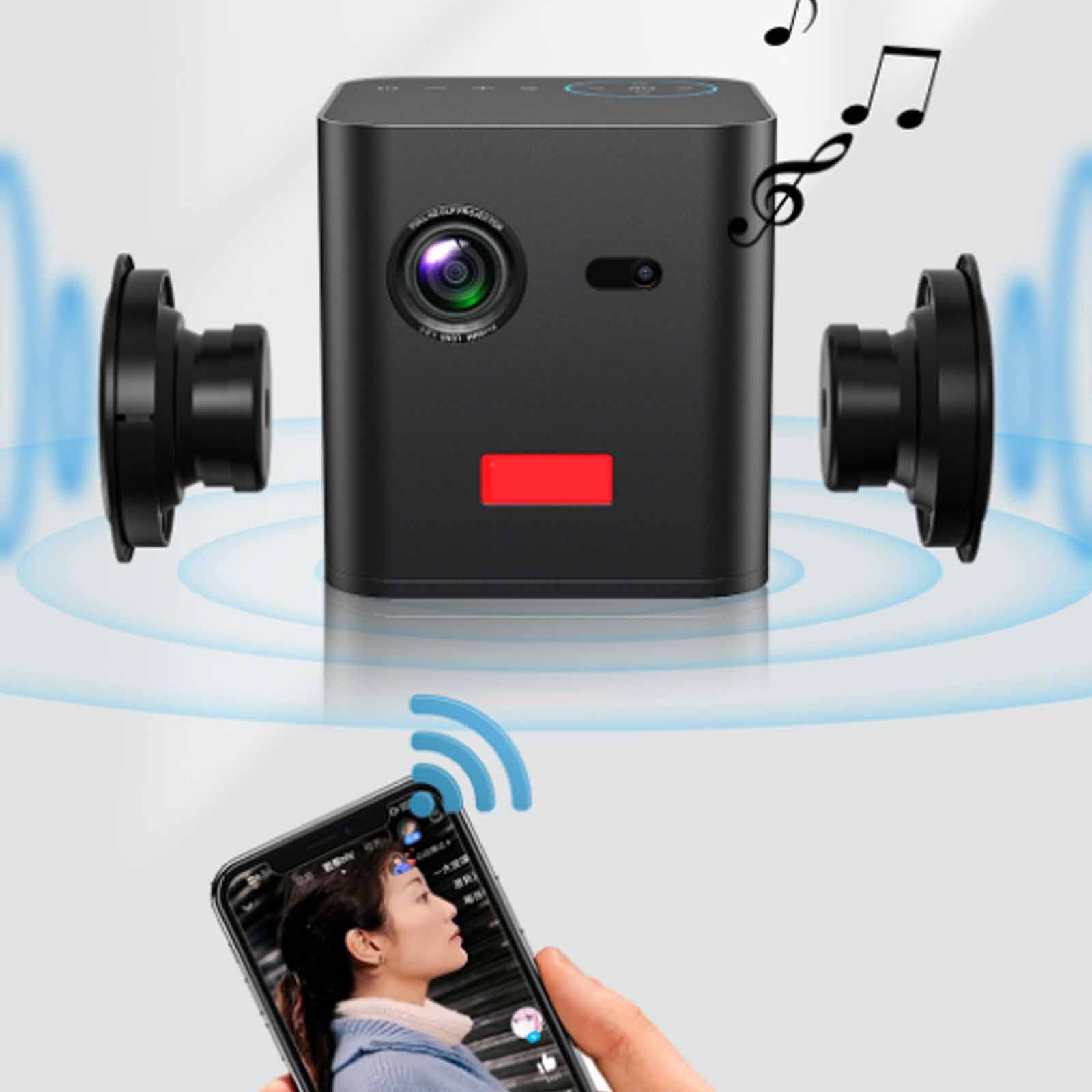 4K Ultra Mini Smart LED Projector with Bluetooth 5.0 & WiFi 2.4G/5G - 7800mAh Battery Portable Pocket Video Projector for Home Theater, Office Presentations, Outdoor Movies & 3D Projection