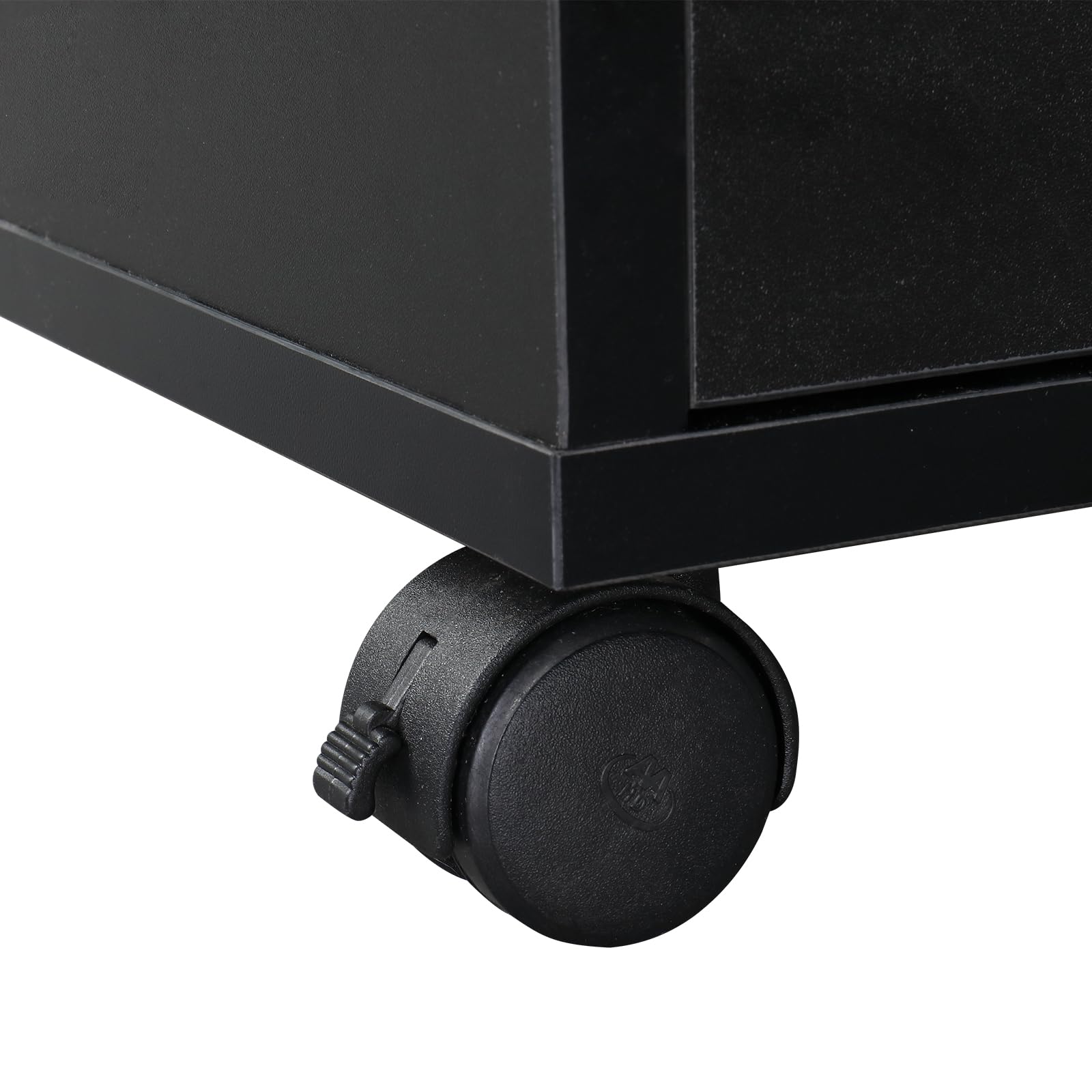 Professional Manicure Table with 4 Drawers & 2 Cabinets - Lockable Wheels Nail Tech Desk for Beauty Salon & Home Use - Perfect for Nail Artists, Spa Professionals & DIY Enthusiasts (Black)
